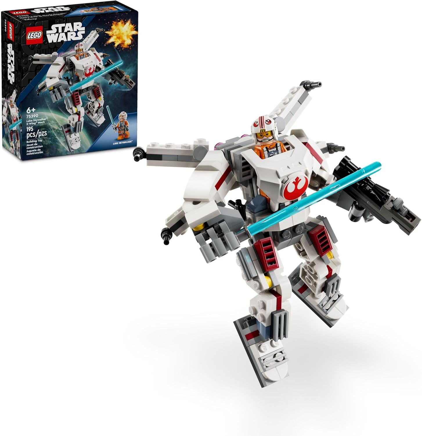 LEGO 75390 Star Wars Luke Skywalker X-Wing Mech, Buildable Star Wars Action Figure with Luke Skywalker Toy