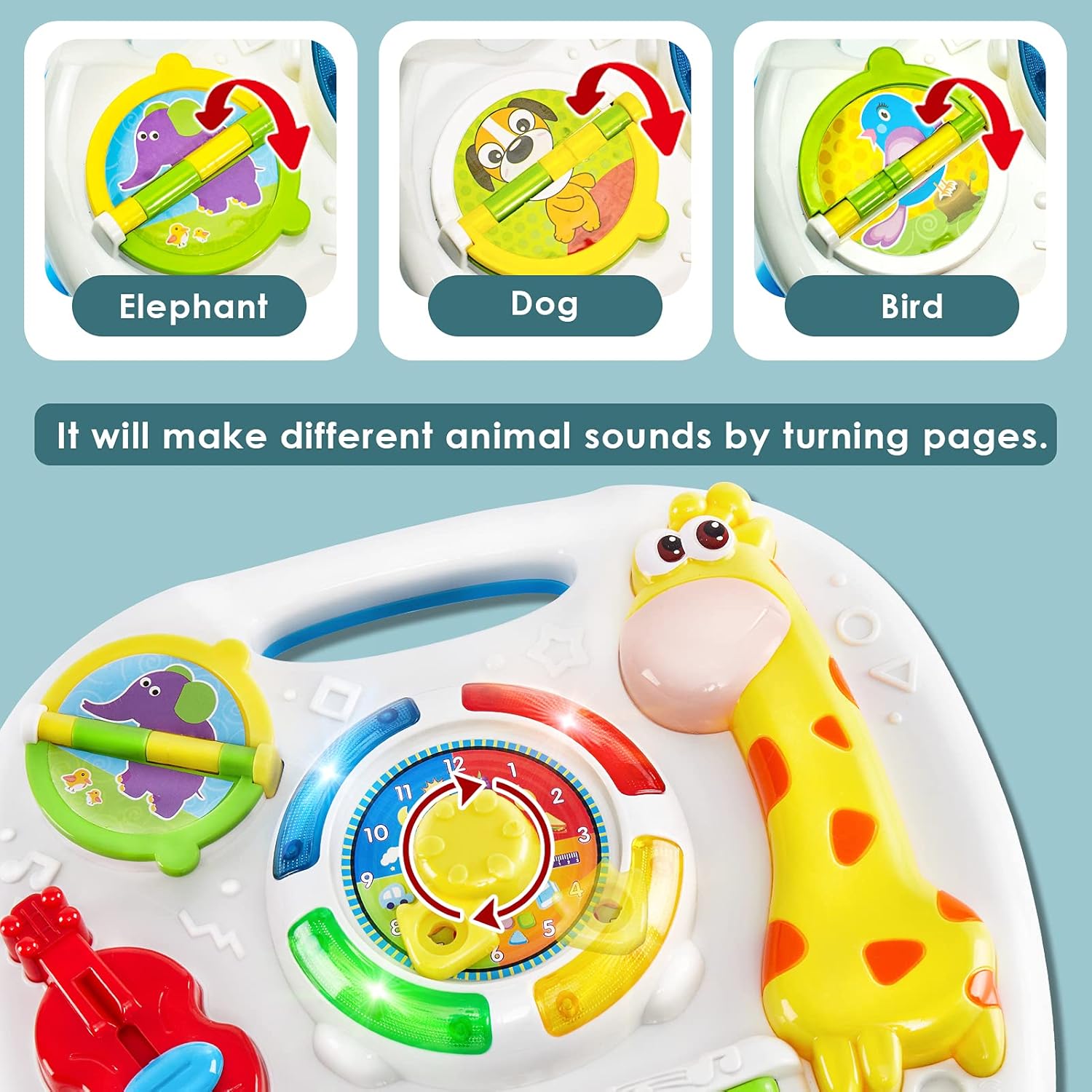 Supwell Musical Learning Activity Table Baby Toddler Toys with Lights and Sounds