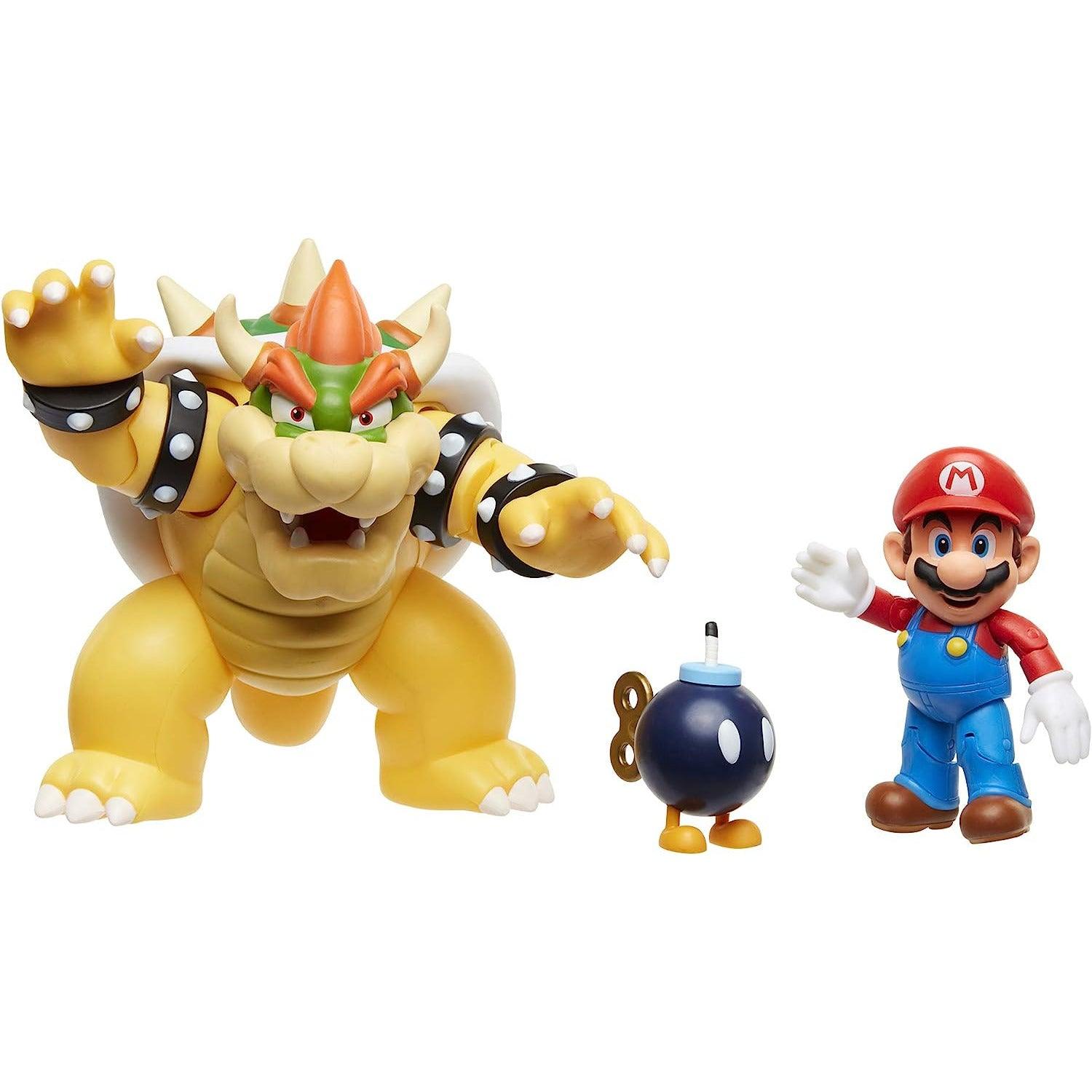 World of Nintendo Super Mario, Bowser, BOB - OMB , Figure Bowser Vs Mario Diorama Set