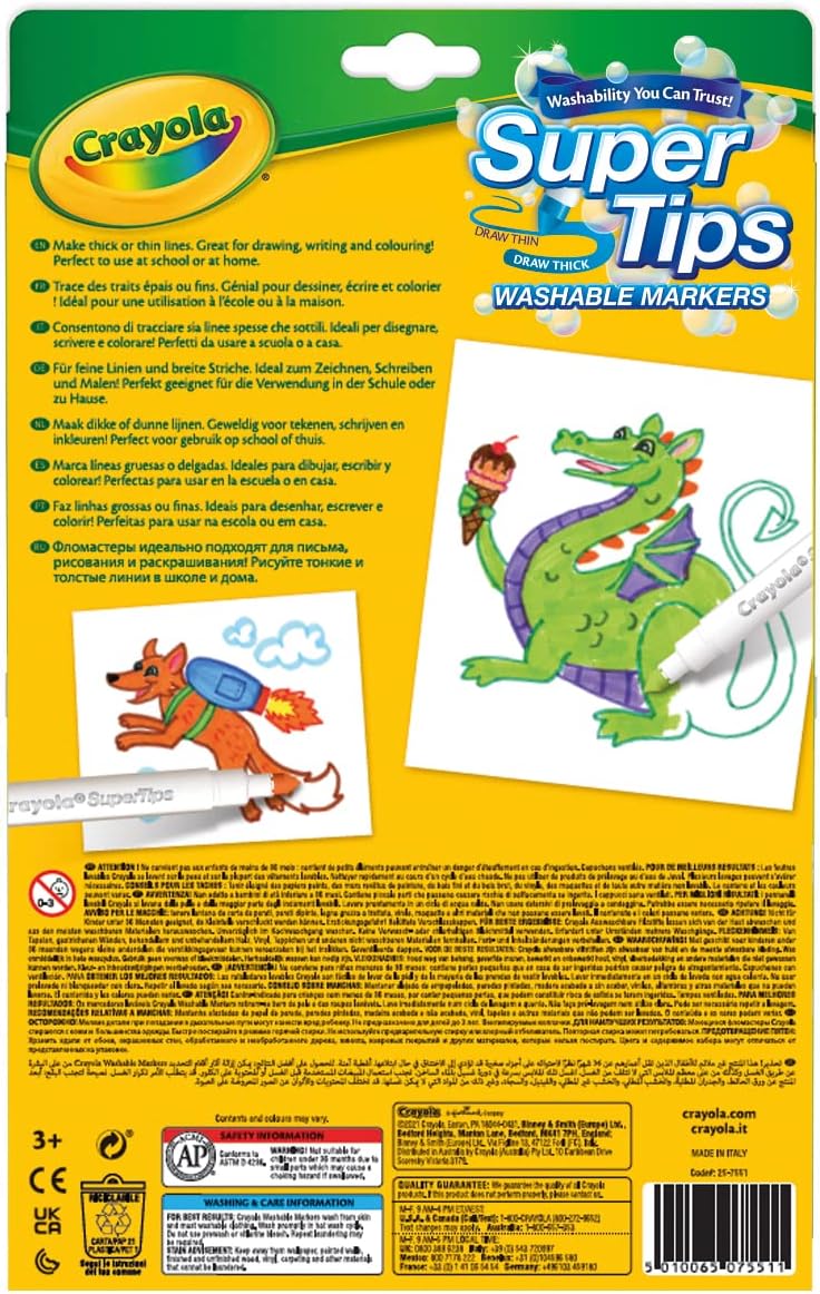 أقلام تلوين قابلة للغسل من كرايولا X24 سوبر تيبس