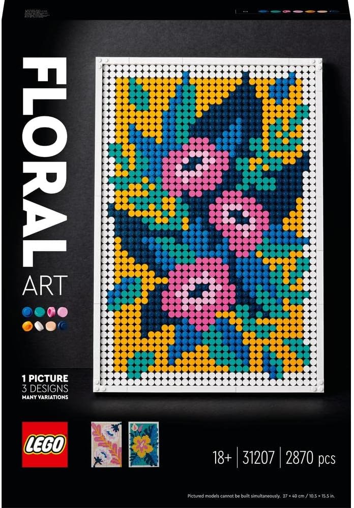 ليجو® 31207 فن الزهور V29، 3 في 1 صور زهور، مجموعة بناء ديكور فني للحائط، مجموعة فنون وحرف يدوية، نشاط إبداعي اصنعه بنفسك، ديكور منزلي جميل، فكرة هدية للكبار والرجال والنساء