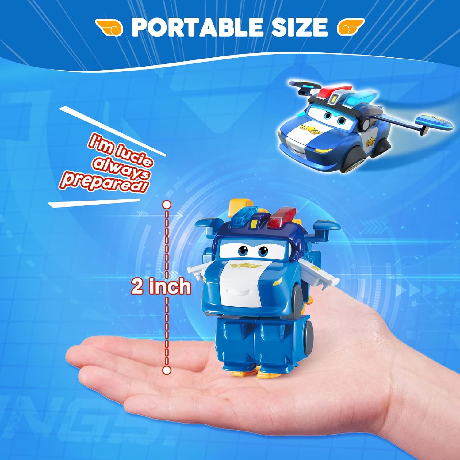 Super Wings Transformable Toys, 2 in Lucie Robot Transforming Action Figures - Lucie