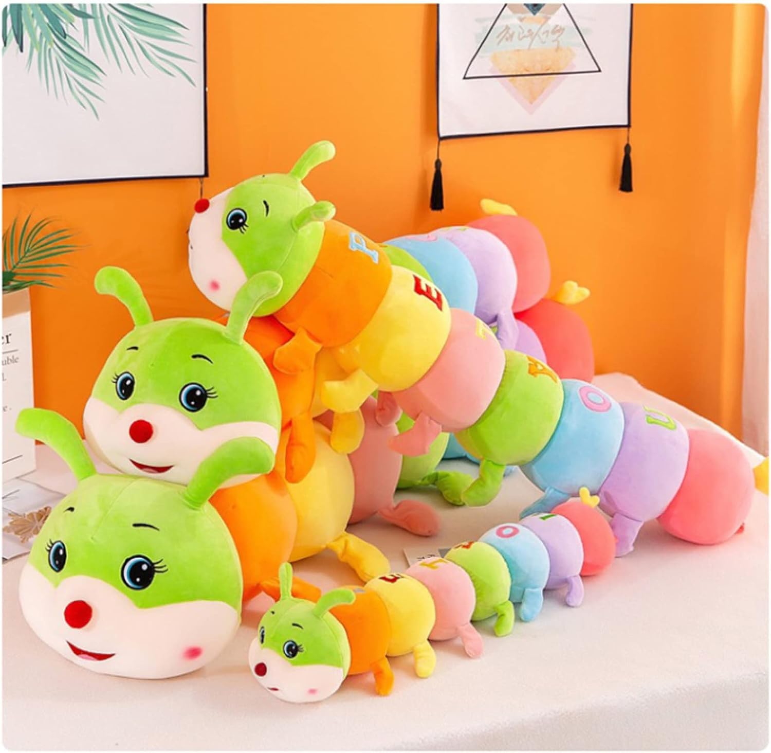 Cognitive Plush Worm Stuffed Doll Toys Soft Worm Pillow for Kids Birthday 120cm Long Colorful