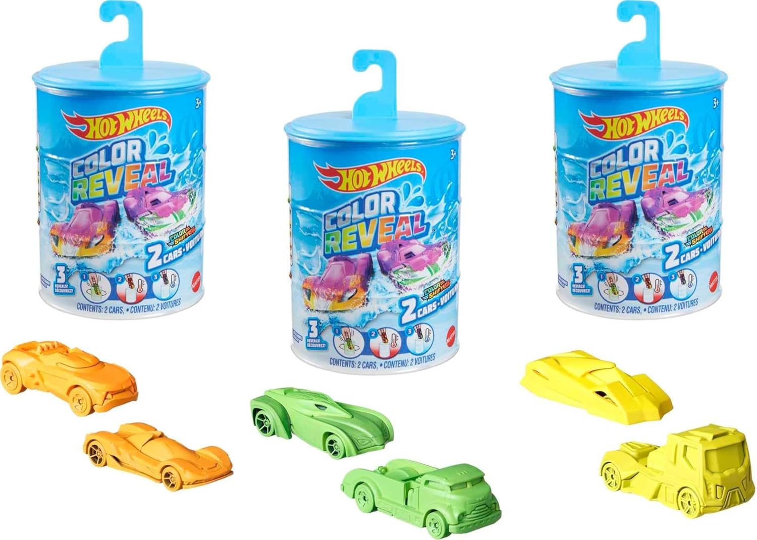 Hot Wheels Color Reveal 2 Pack of Vehicles with Surprise Reveal & Color-Change Feature