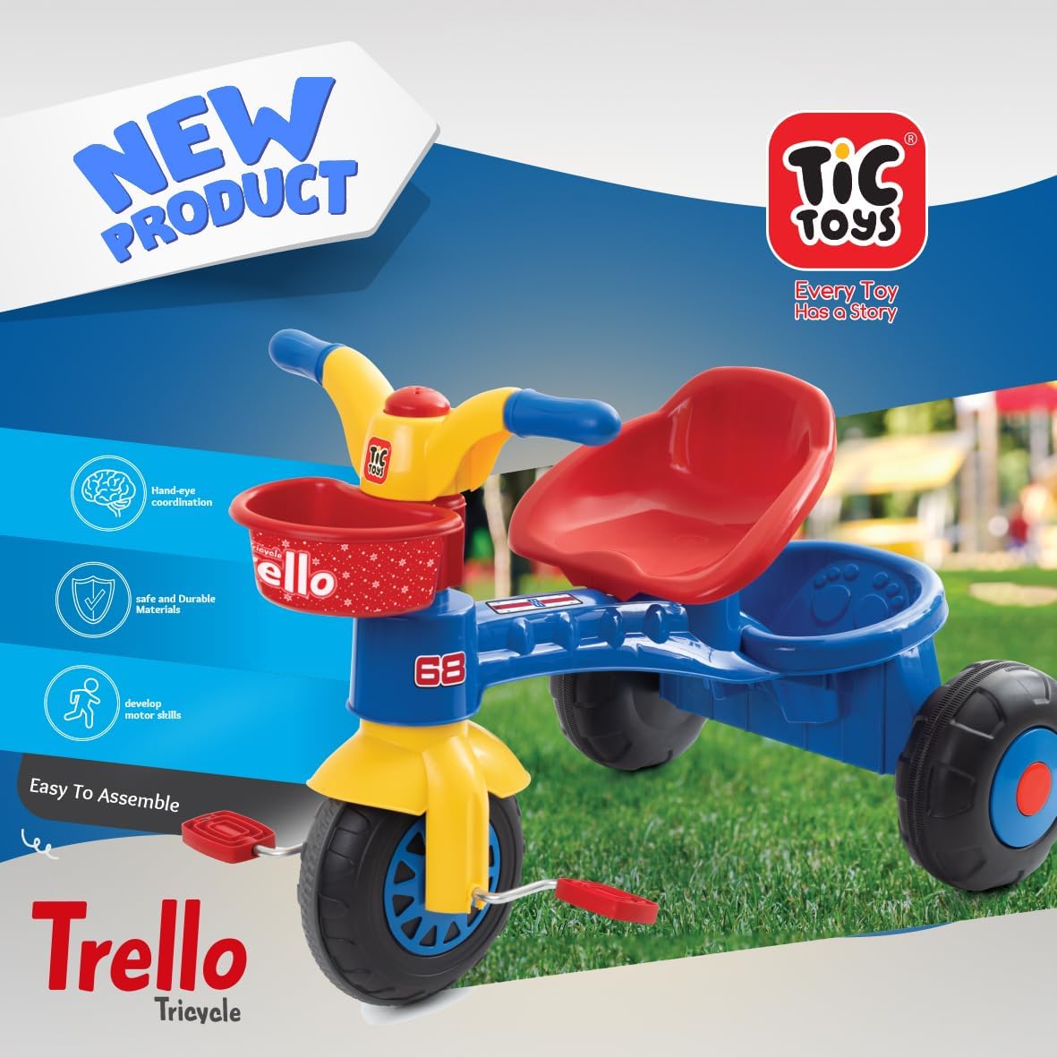 TIC TOYS KIDS Trello TRicycle 3 WHEEL BIKE - Blue