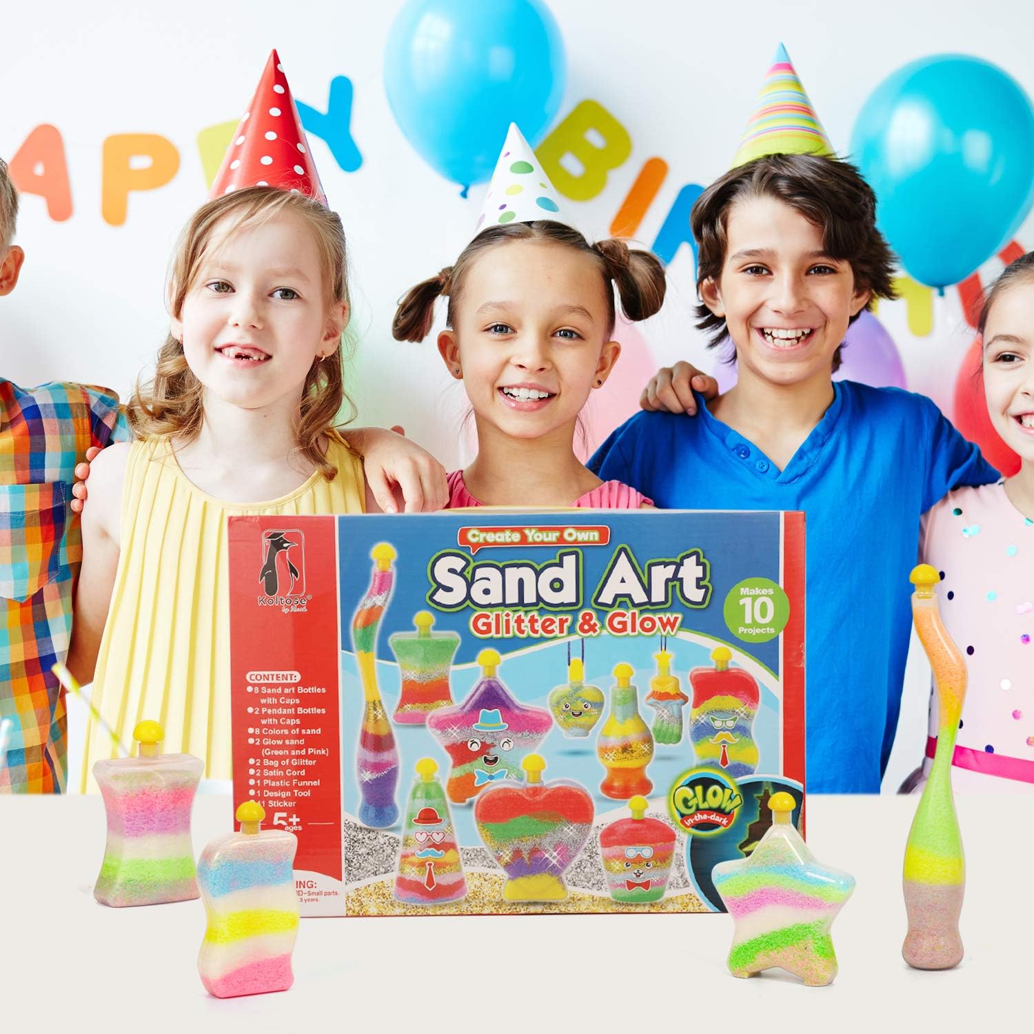 Mega Sand Art Kit for Kids, DIY Sand Art Craft Kit for Girls and Boys