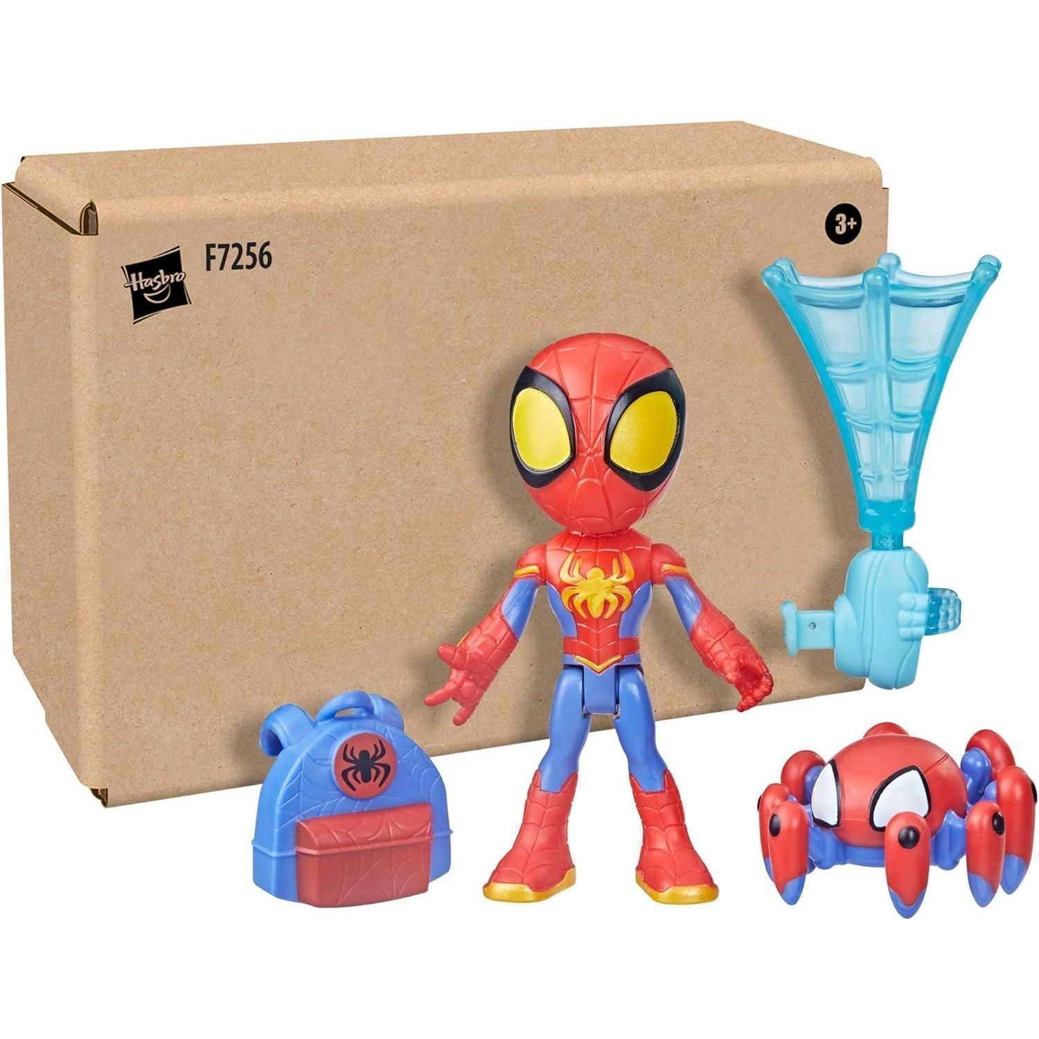 Spidey and His Amazing Friends Web-Spinners Spidey 4-Inch Action Figure with Accessories, Web-Spinning Accessory, Marvel Toys for Kids, Ages 3 and Up