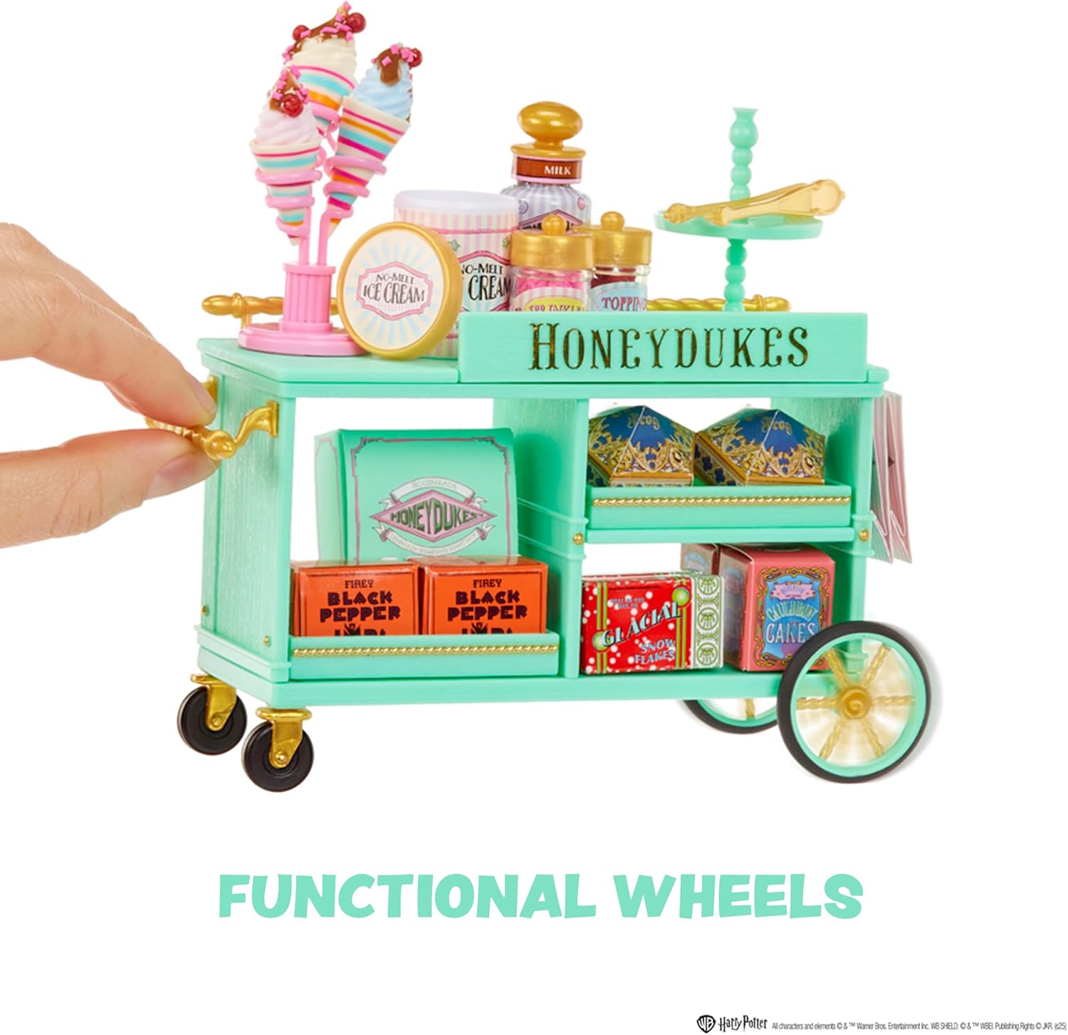 MGA's Miniverse Make It Mini Honeydukes Trolley Harry Potter Mini Collectibles, 50+ Pieces, DIY, Resin Play, Replica Food, NOT Edible, Collectors, 8+