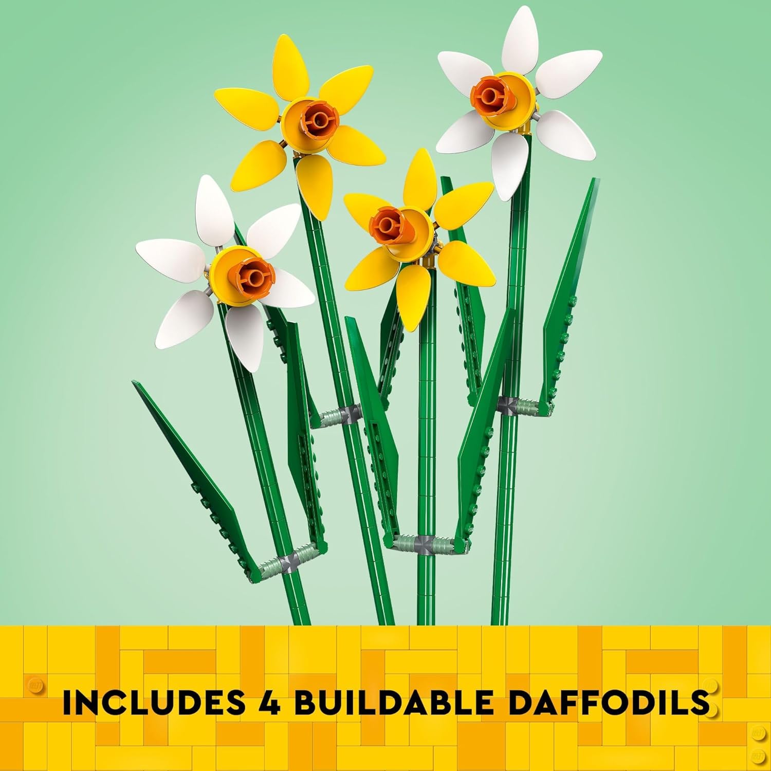 LEGO 40747 Daffodils Celebration Gift, Yellow and White Daffodils, Spring Flower Room Decor, Great Gift for Flower Lovers,