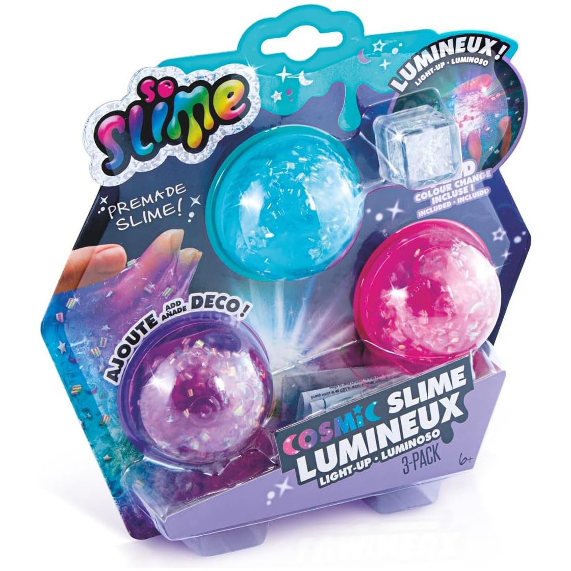 Canal Toys So Slime Light Up Crunch Slime - Cosmic 3 PACK