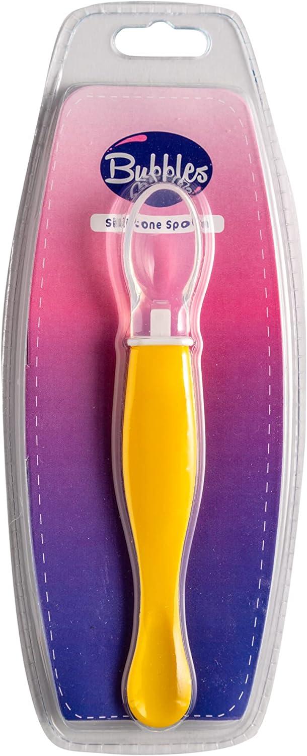 Bubbles Silicone Spoon for baby - yellow