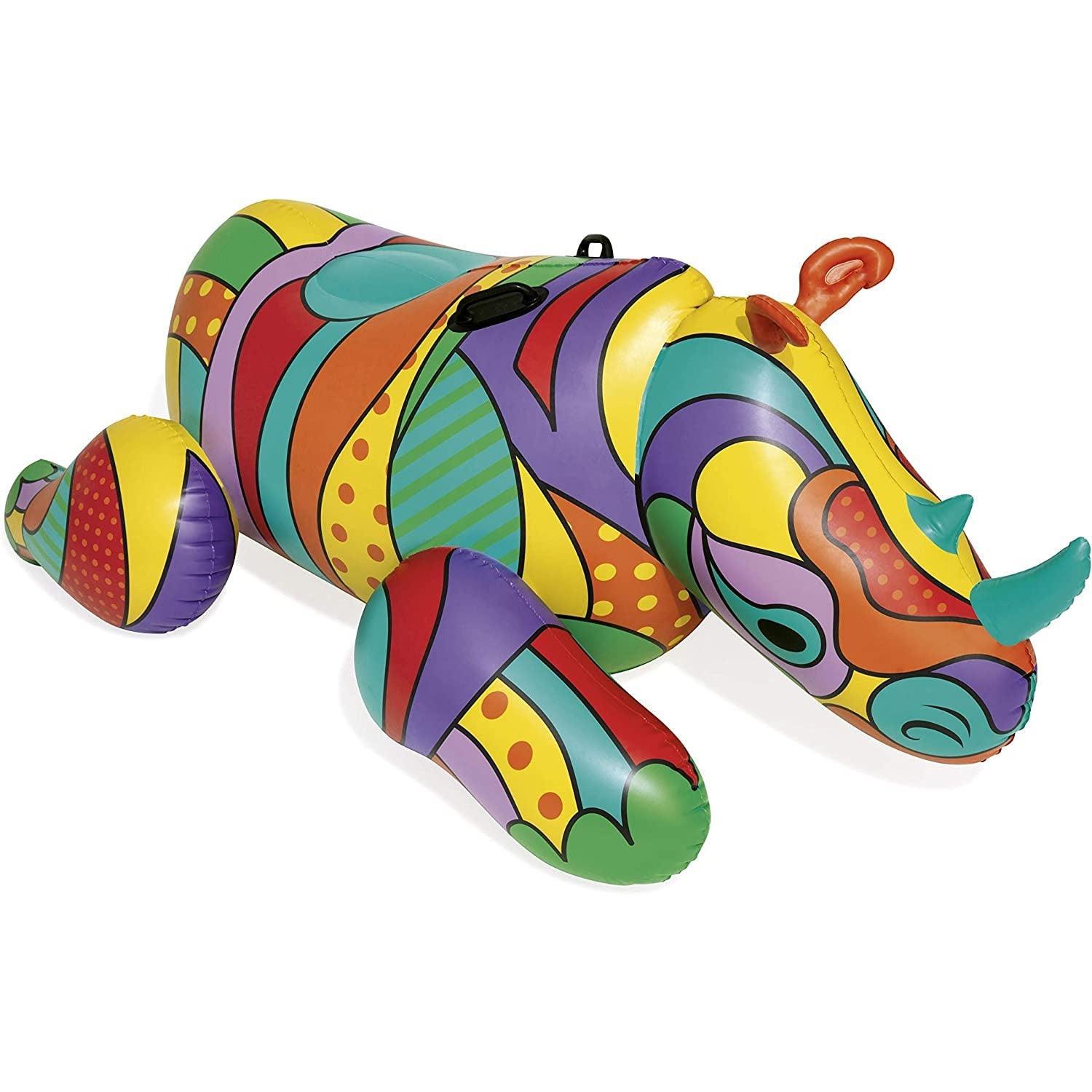 Bestway 41116 Pool Lake Inflatable Summer Party Ride-On Float w/Heavy-Duty Handles - Rhino - BumbleToys - 5-7 Years, Eagle Plus, Floaters, Girls, Sand Toys Pools & Inflatables