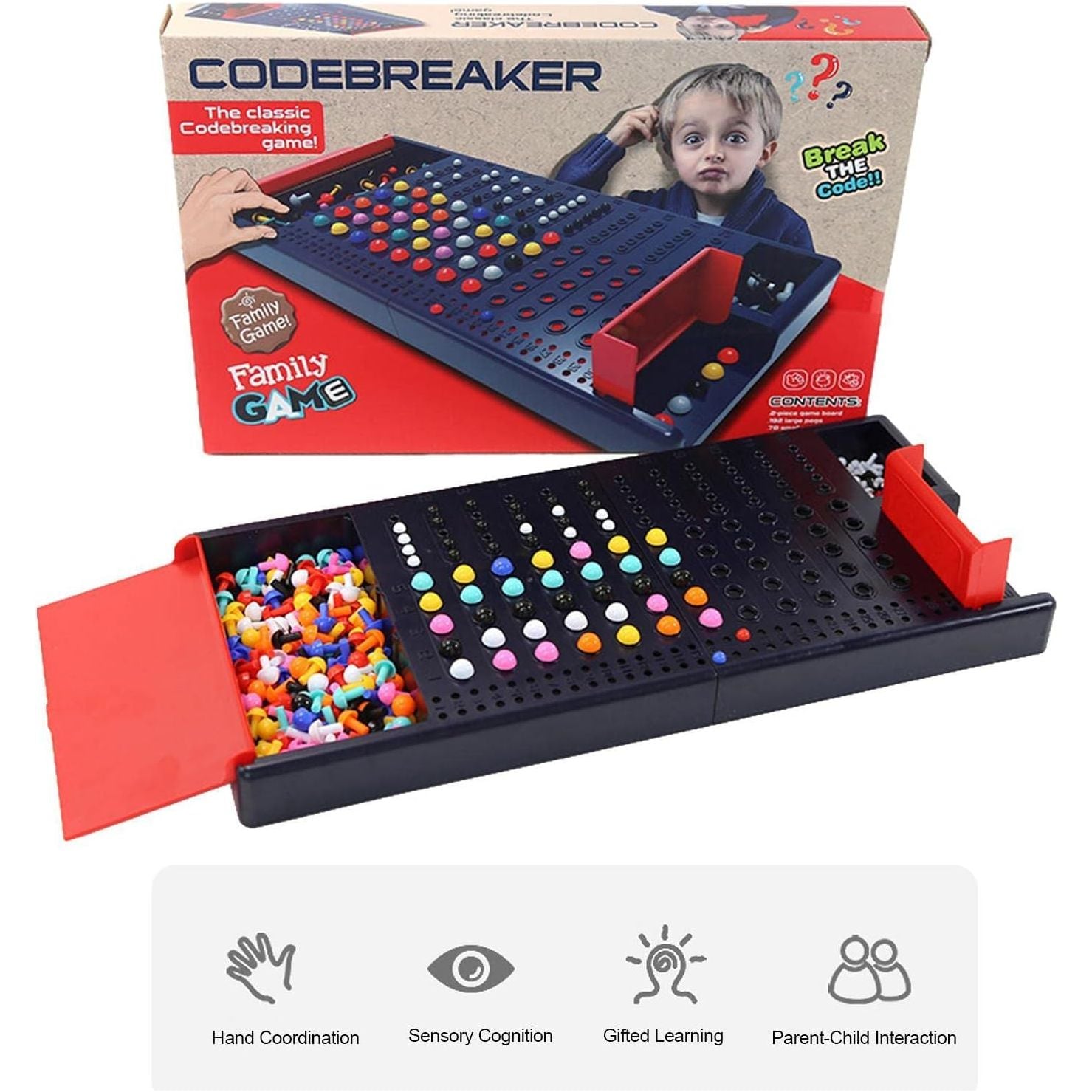 Montessori Mastermind Game , Super Brain Game Code Breaker Game, Funny Strategy Board Games for Children