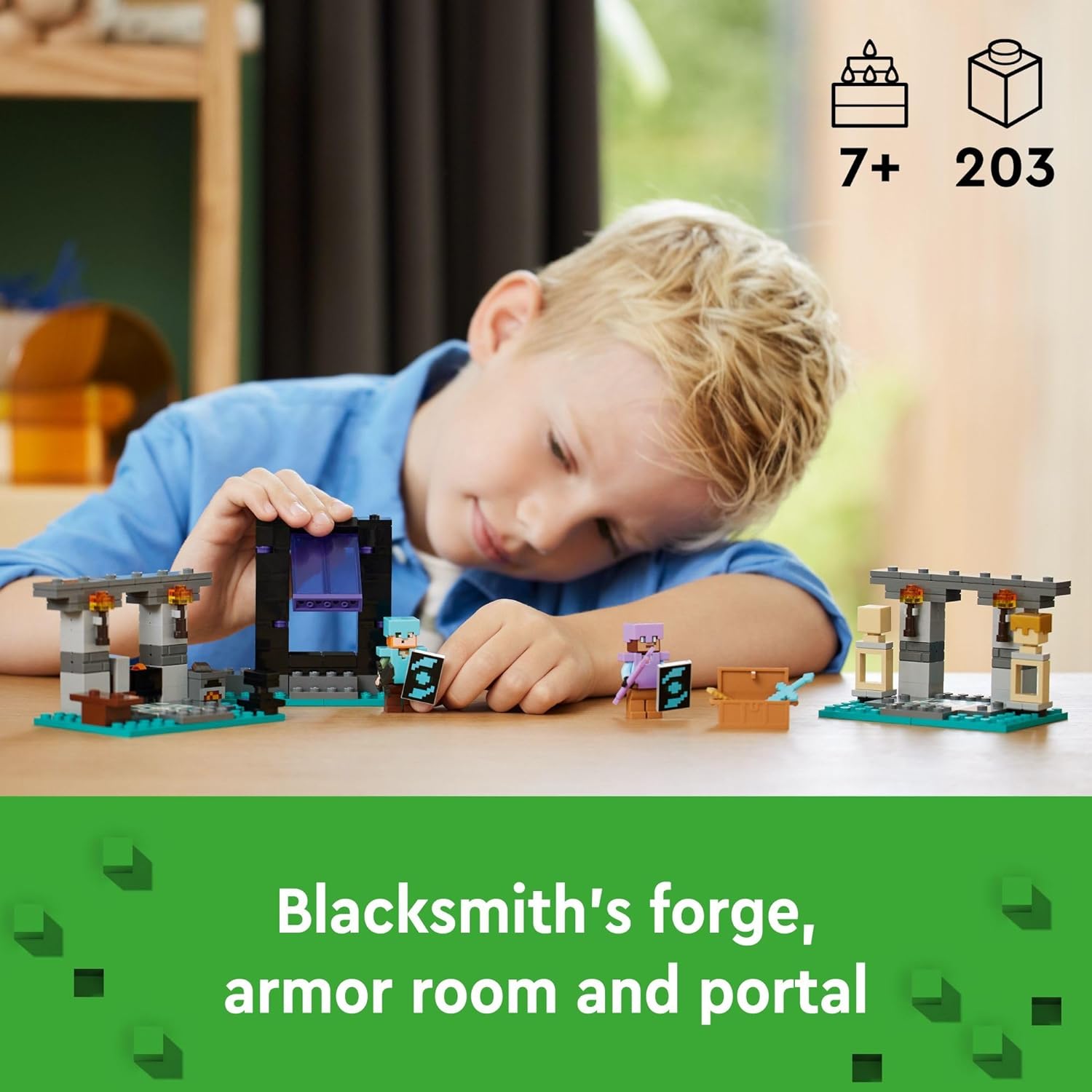 LEGO 21252 Minecraft The Armory Building Set, Includes Popular Minecraft Figures Alex and Armorsmith, Action Toy for Gamers and Kids