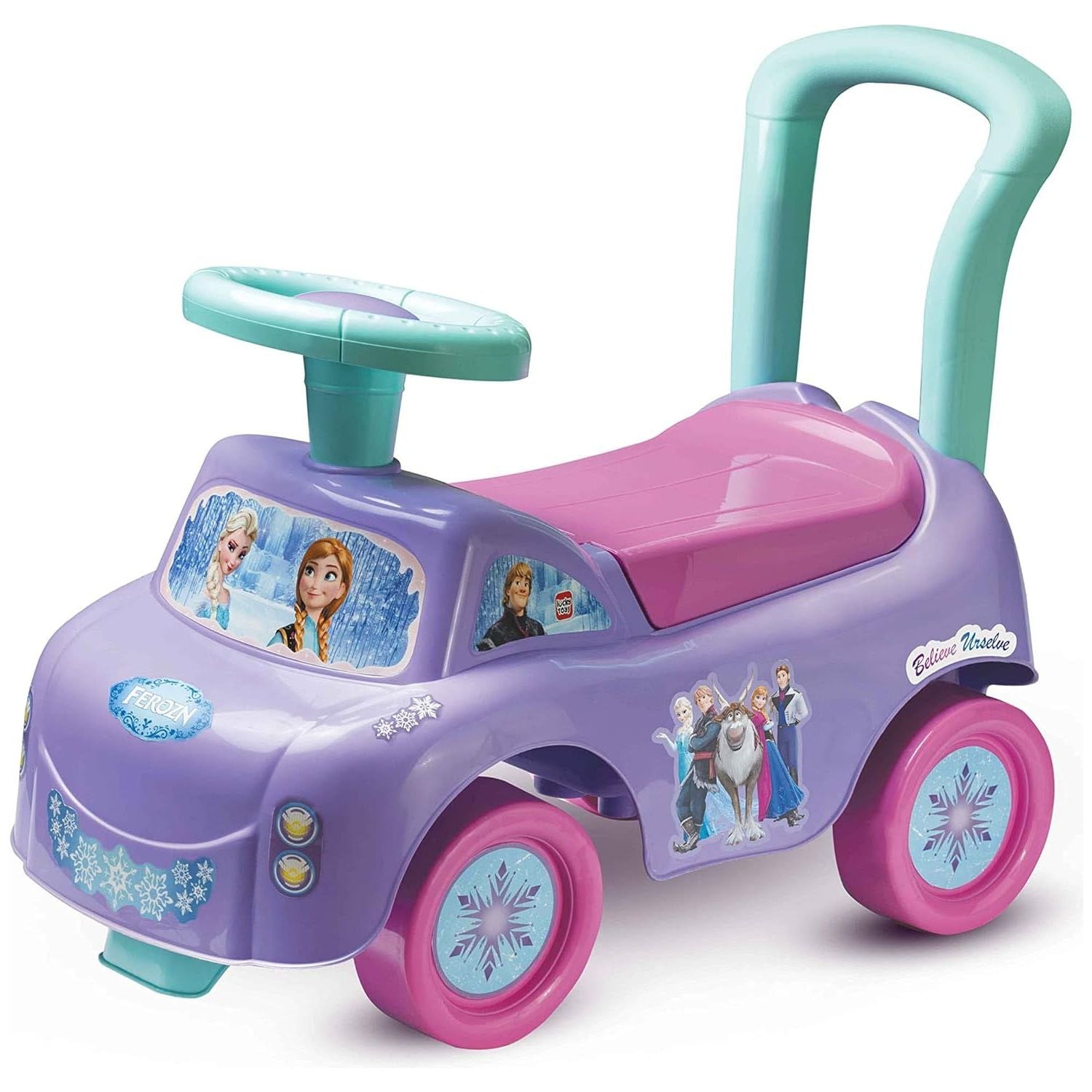 Tic Toys Plastic Push Car Game With Storage Box And Button For Kids - Frozen