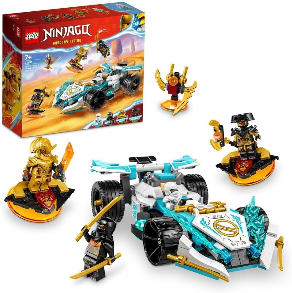 NINJAGO 71791 Zane’s Dragon Power Spinjitzu Racing Car Building Toy Set (307 Pieces)