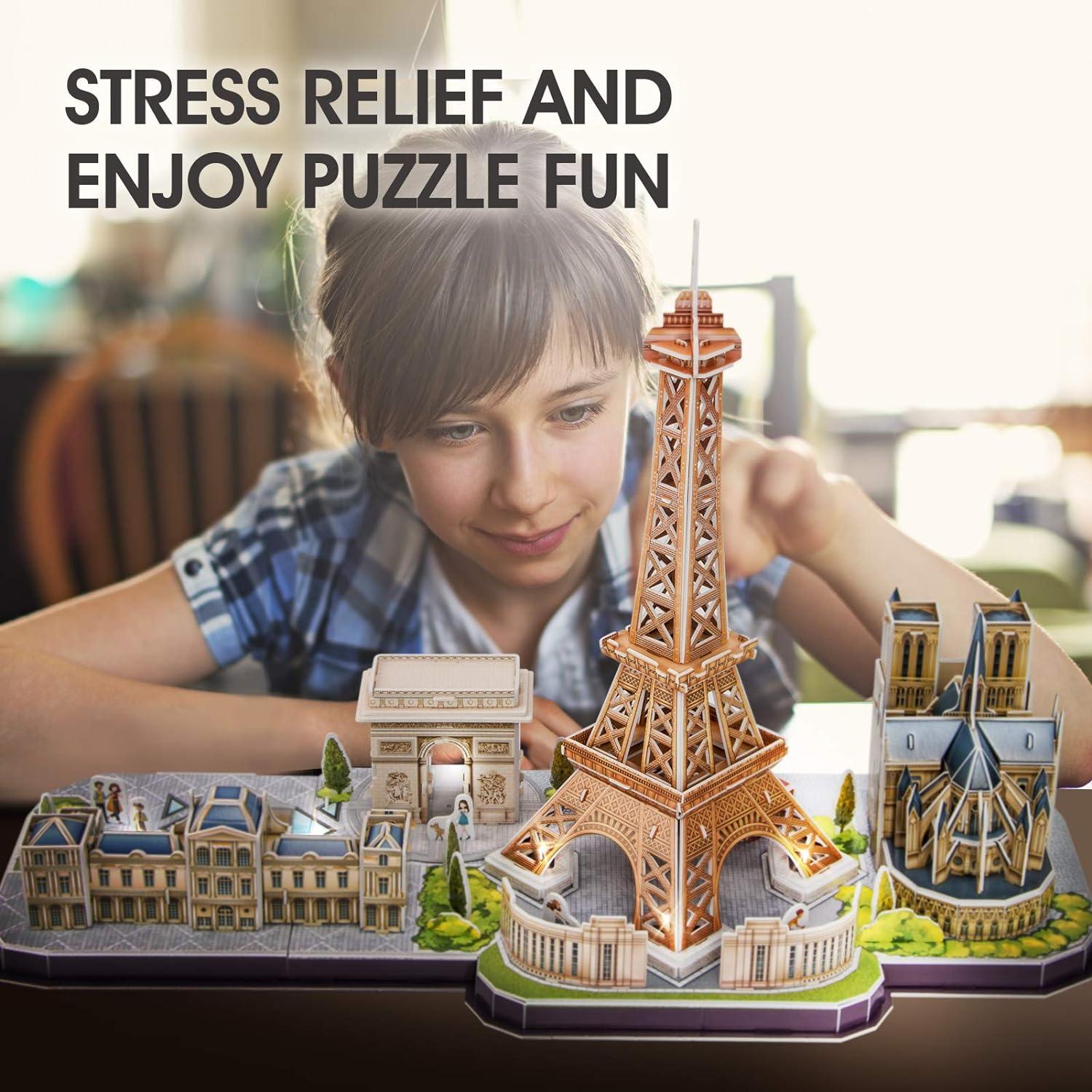 CubicFun LED Paris Cityline 3D Puzzles