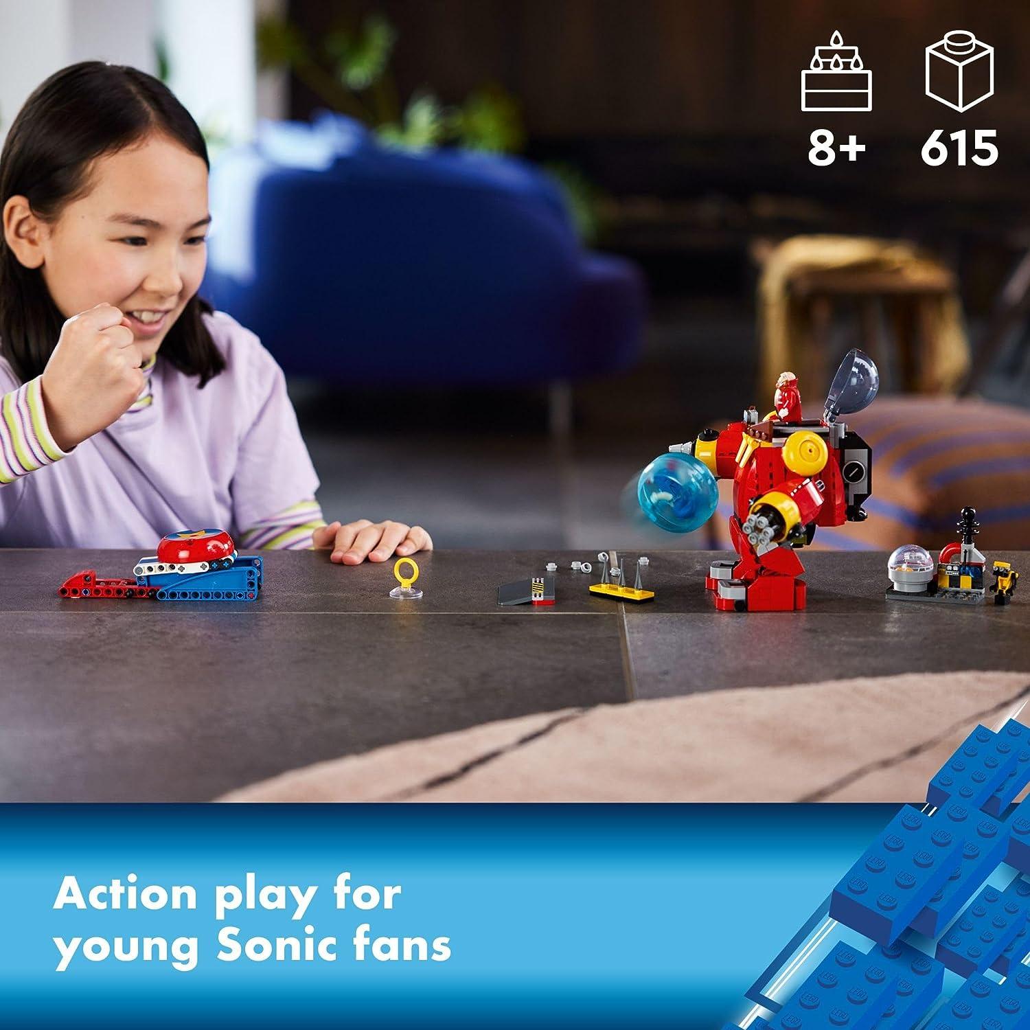 LEGO 76993 Sonic The Hedgehog Sonic vs. Dr. Eggman’s Death Egg Robot Building Toy for Sonic Fans and 8 Year Old Gamers, Includes Speed Sphere and Launcher Plus 6 Sonic Figures for Creative Role Play