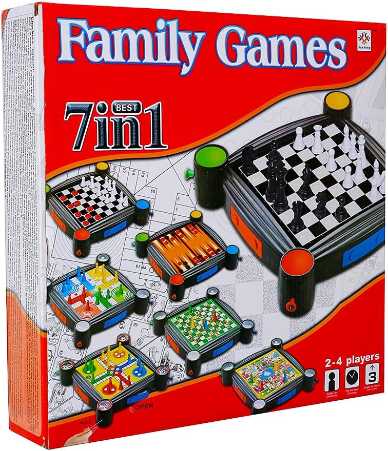 7-in-1 Magnetic Board Game Set for Kids & Adults - Includes Chess, Checkers, Backgammon, & More