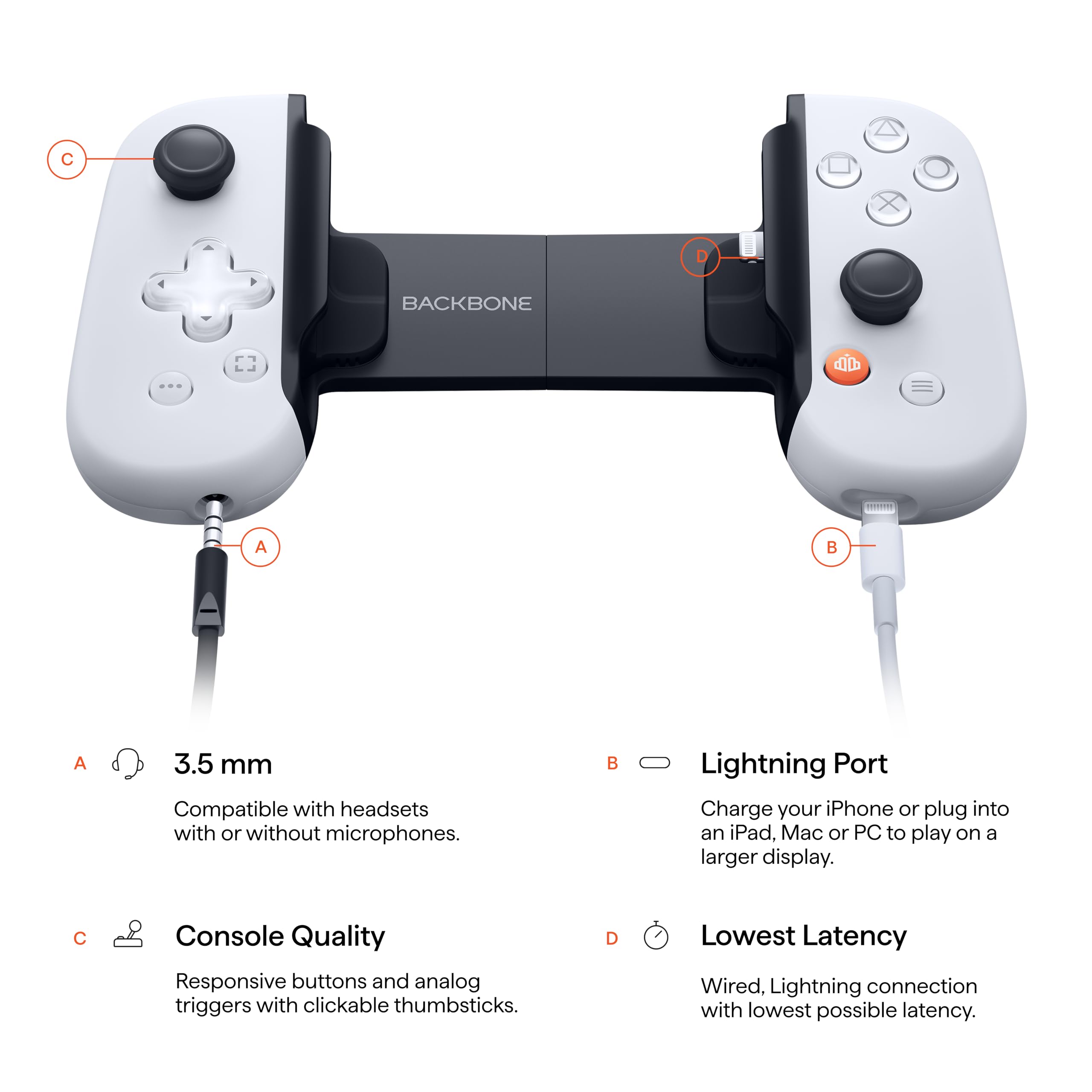 BACKBONE One Mobile Gaming Controller for Android and iPhone 15/16 Series (USB-C) - 2nd Gen