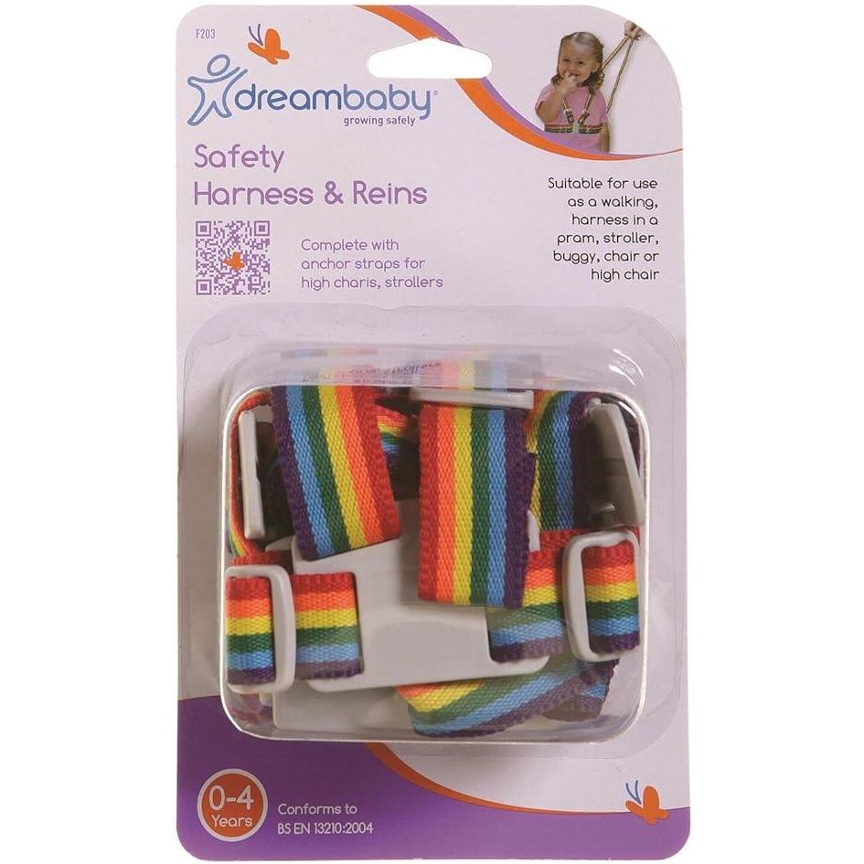 Dreambaby F203 Safety Harness & Reins - Rainbow 18+ months