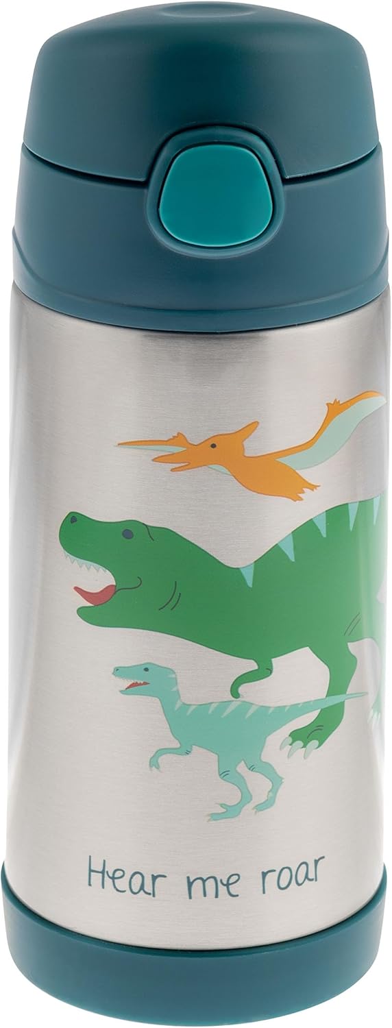 Stephen Joseph Double Wall Insulated Stainless Steel Water Bottle – Dino, 350ml