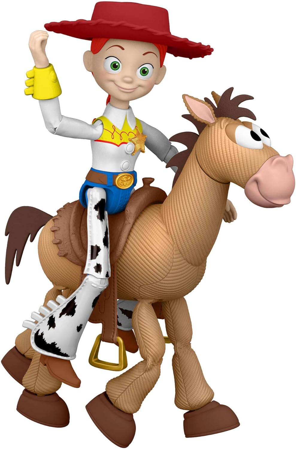 Mattel Disney and Pixar Toy Story 5 مجموعة شخصيات جيسي وبولزي مقاس 7 إنش قابلة لاتخاذ الوضعيات من مجموعات اللعب، قبعة راعي البقر قابلة للإزالة، JKV21