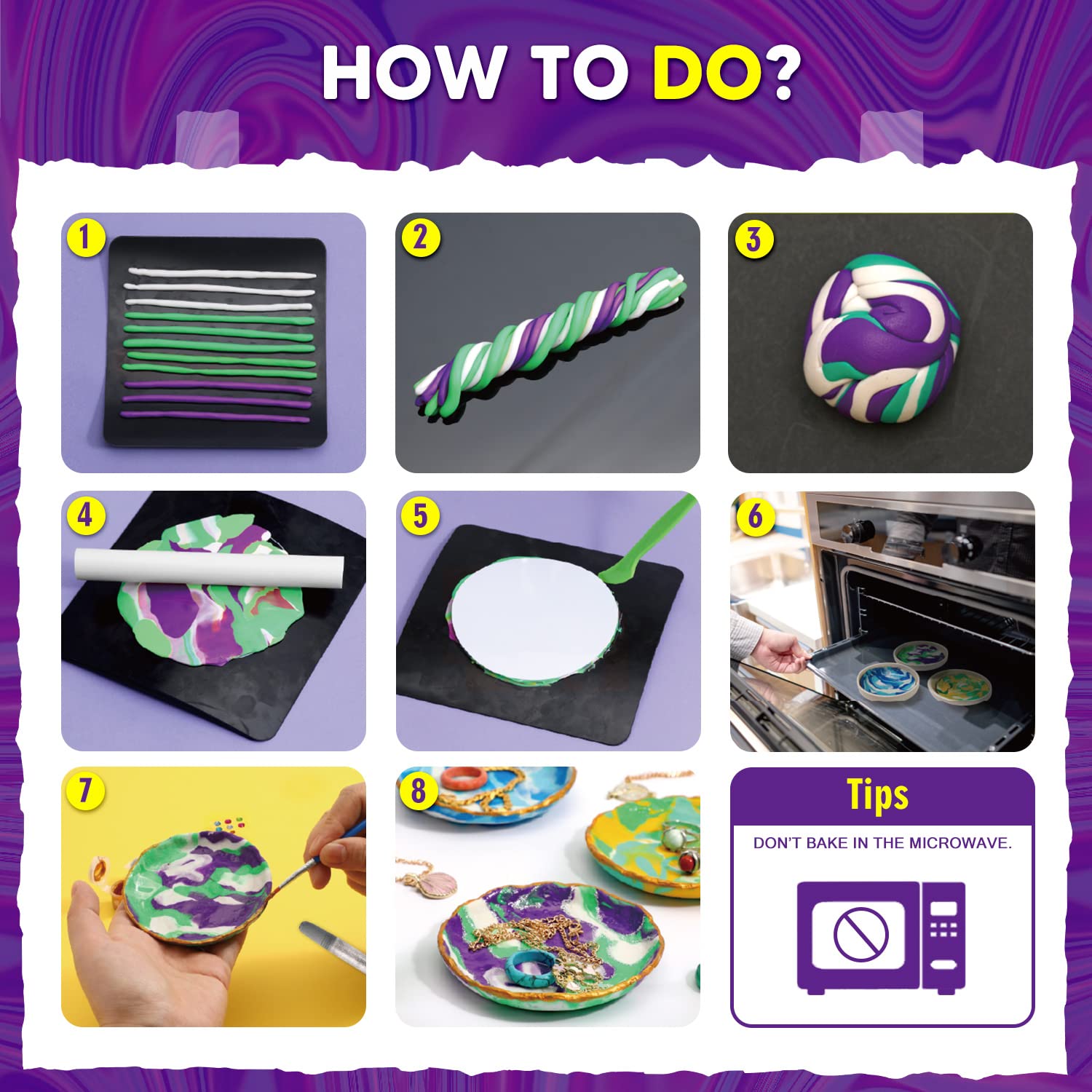 طبق مجوهرات من الطين إيدومان، لعبة DIY للأطفال EDM084، 6+