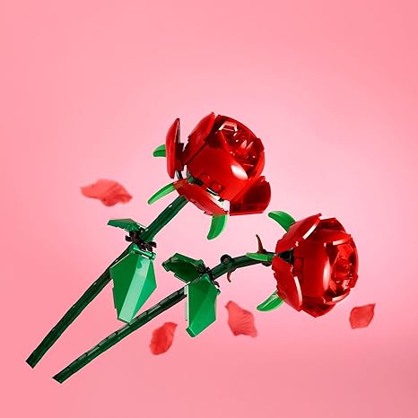 مجموعة بناء الورود 40460 من ليجو، هدية فريدة لعيد الحب، مجموعة نباتية، هدية للبناء معًا