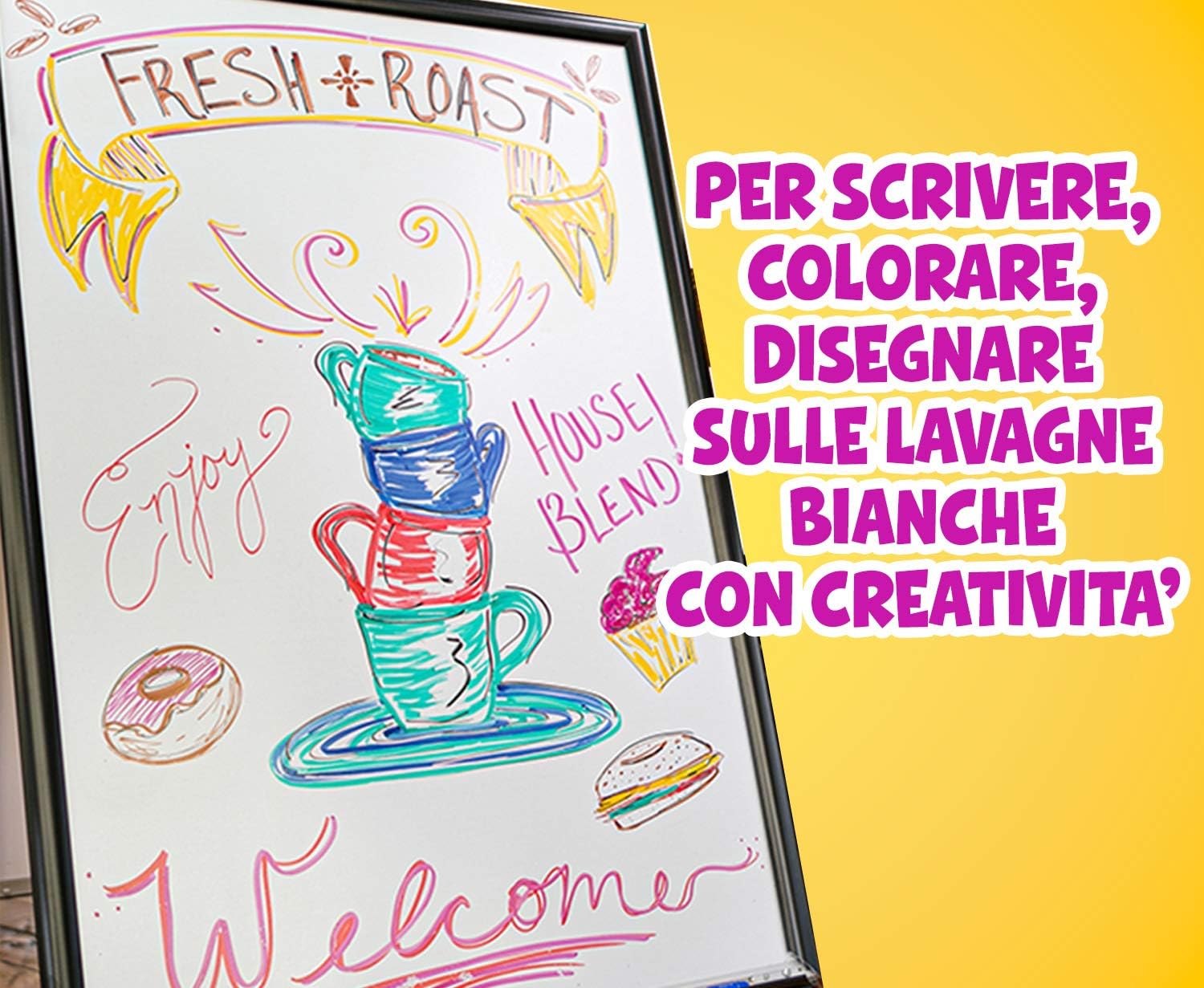 أقلام تلوين كرايولا للمسح من السبورة البيضاء 8 قطع