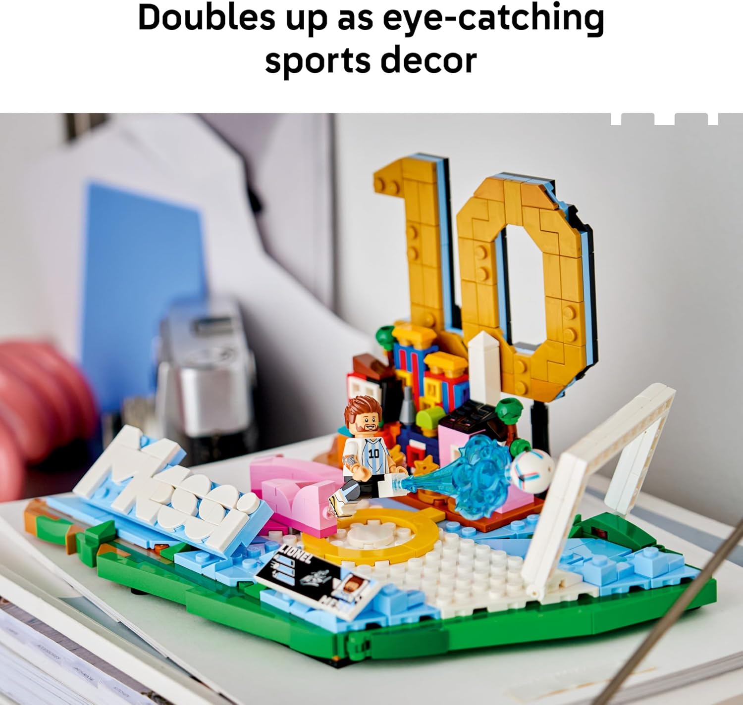 LEGO Editions Lionel Messi – Soccer Highlights - Building Set for Boys & Girls, Ages 10+ - Collectible Soccer Gift with Plaque - Kids Bedroom or Shelf Decor - 43011