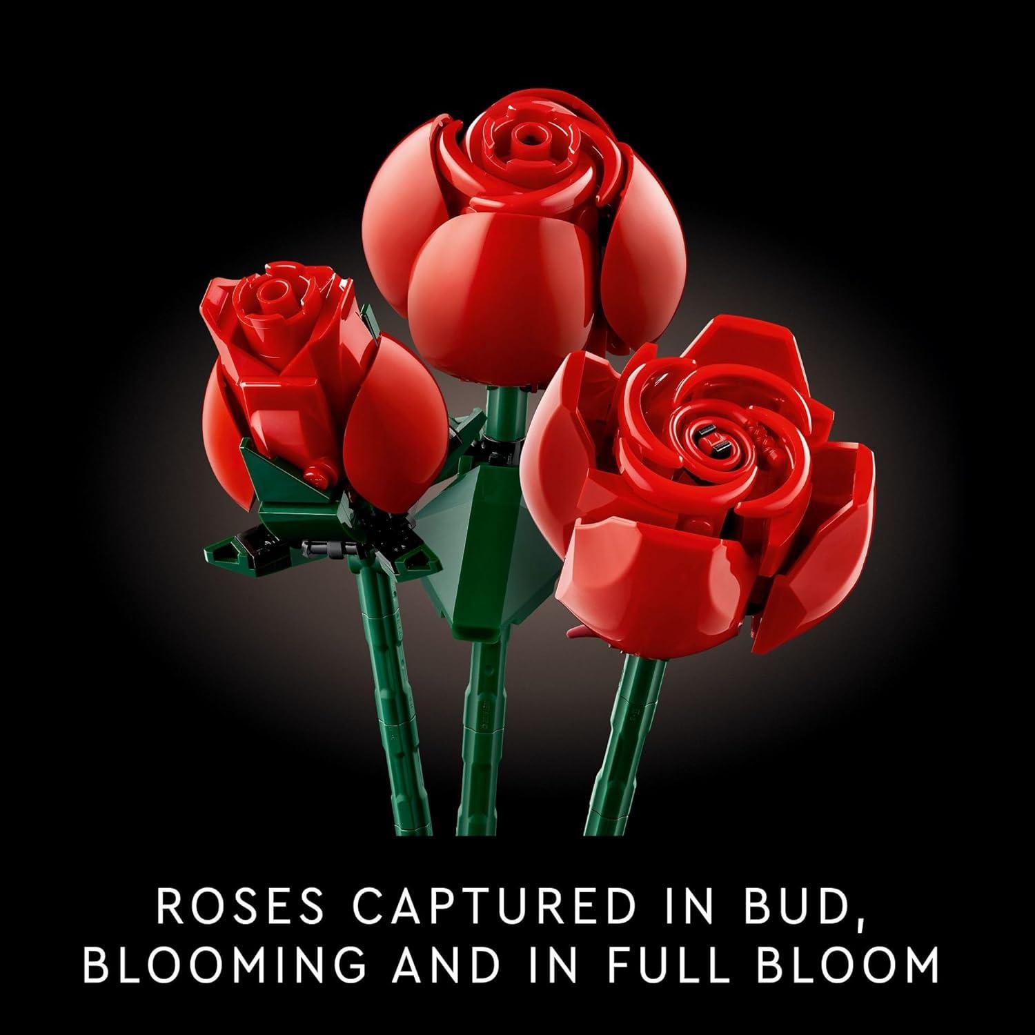LEGO 10328 Icons Bouquet of Roses, Home Décor Artificial Flowers