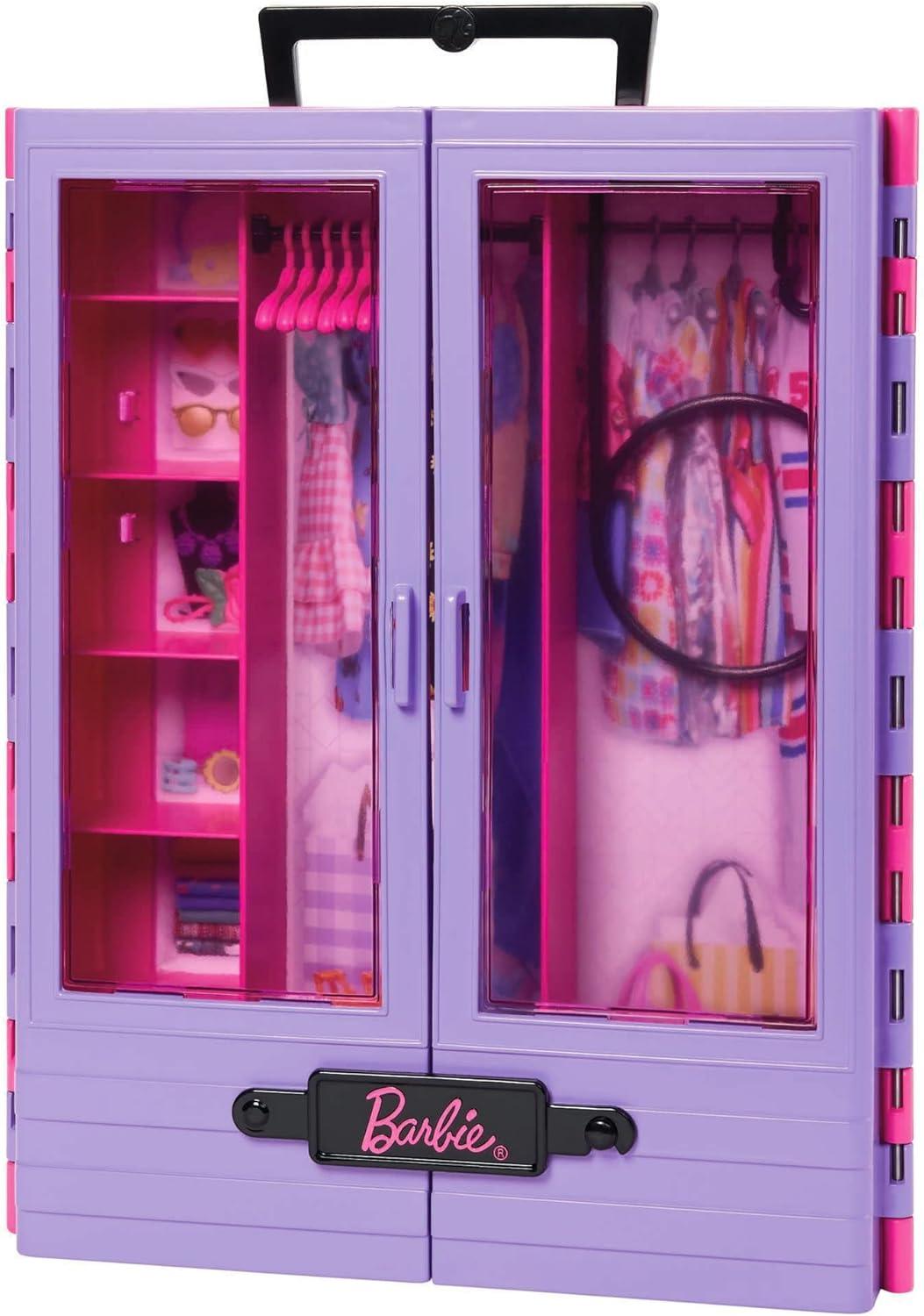 Barbie Doll & Playset, Fashionistas Ultimate Closet with Clothes (3 Outfits) & Fashion Accessories Including 6 Hangers