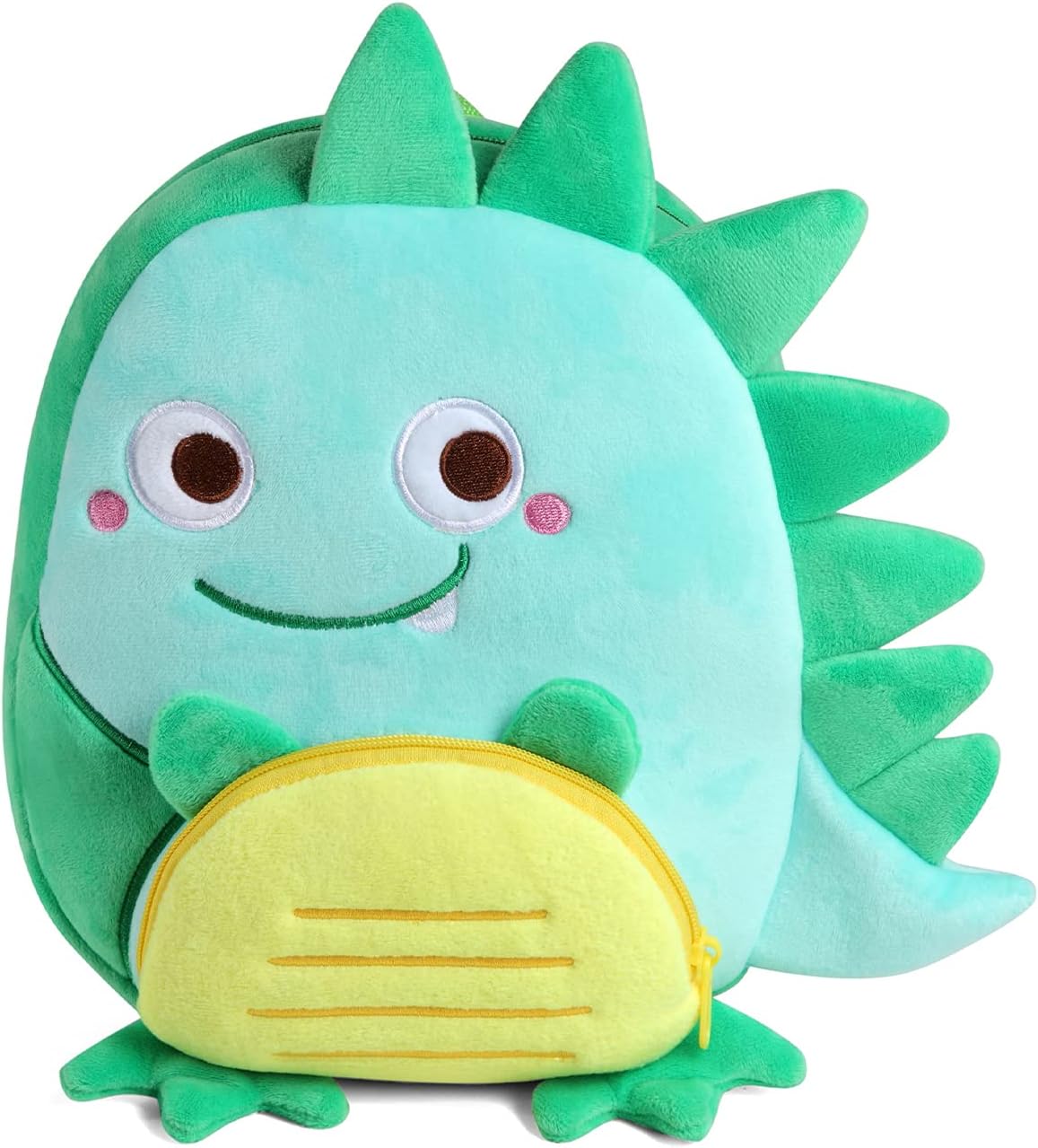 VASCHY Toddler Backpack, Baby Boys and Girls Cute Plush Animal Small Daycare Backpack for Baby Little Kids Smiling Dinosaur
