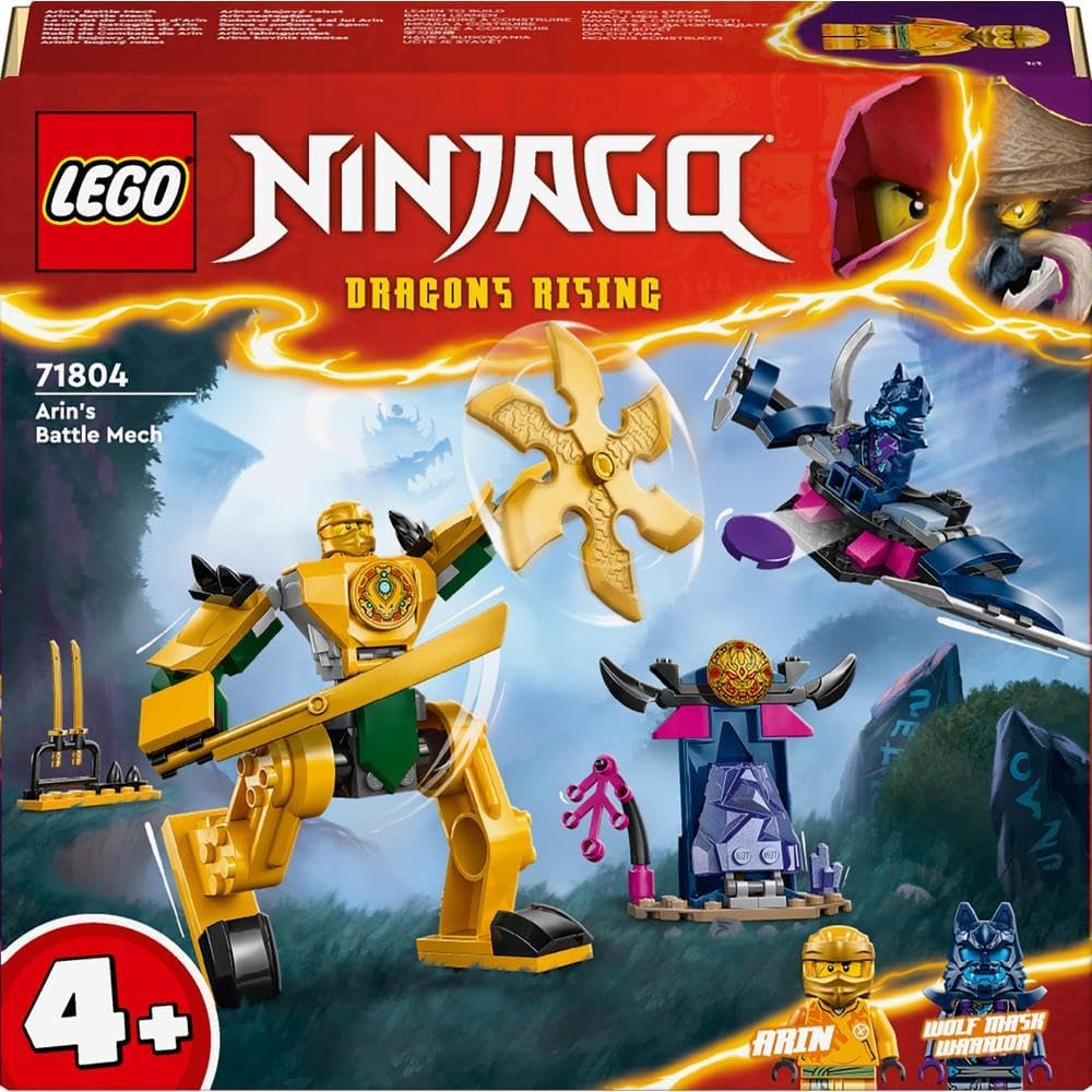 LEGO® NINJAGO® 71804 Aren Battle Mech for Kids, Ninja Toy Set Includes Aren Mini Figure and Katana Sword Accessory