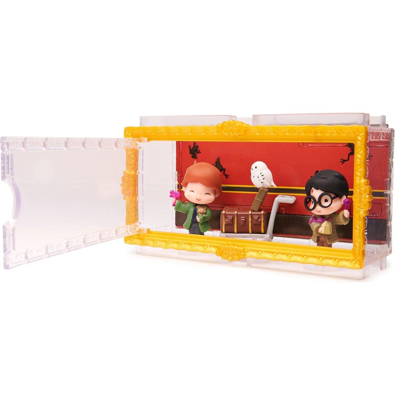 Wizarding World Harry Potter, Micro Magical Moments Figures Set with Exclusive Harry, Ron, Hedwig & Display Case