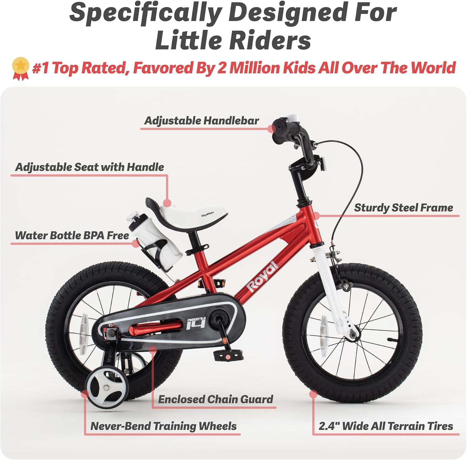 RoyalBaby Freestyle 12-Inch Kids Bicycle for Boys & Girls