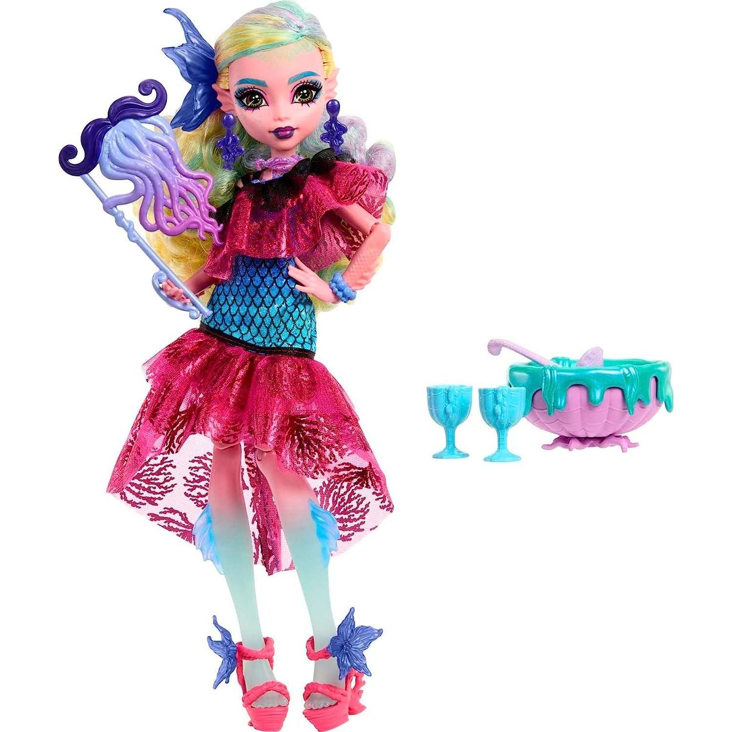 Monster High Lagoona Blue Doll in Monster Ball Party Dress with Themed Accessories Like Balloons