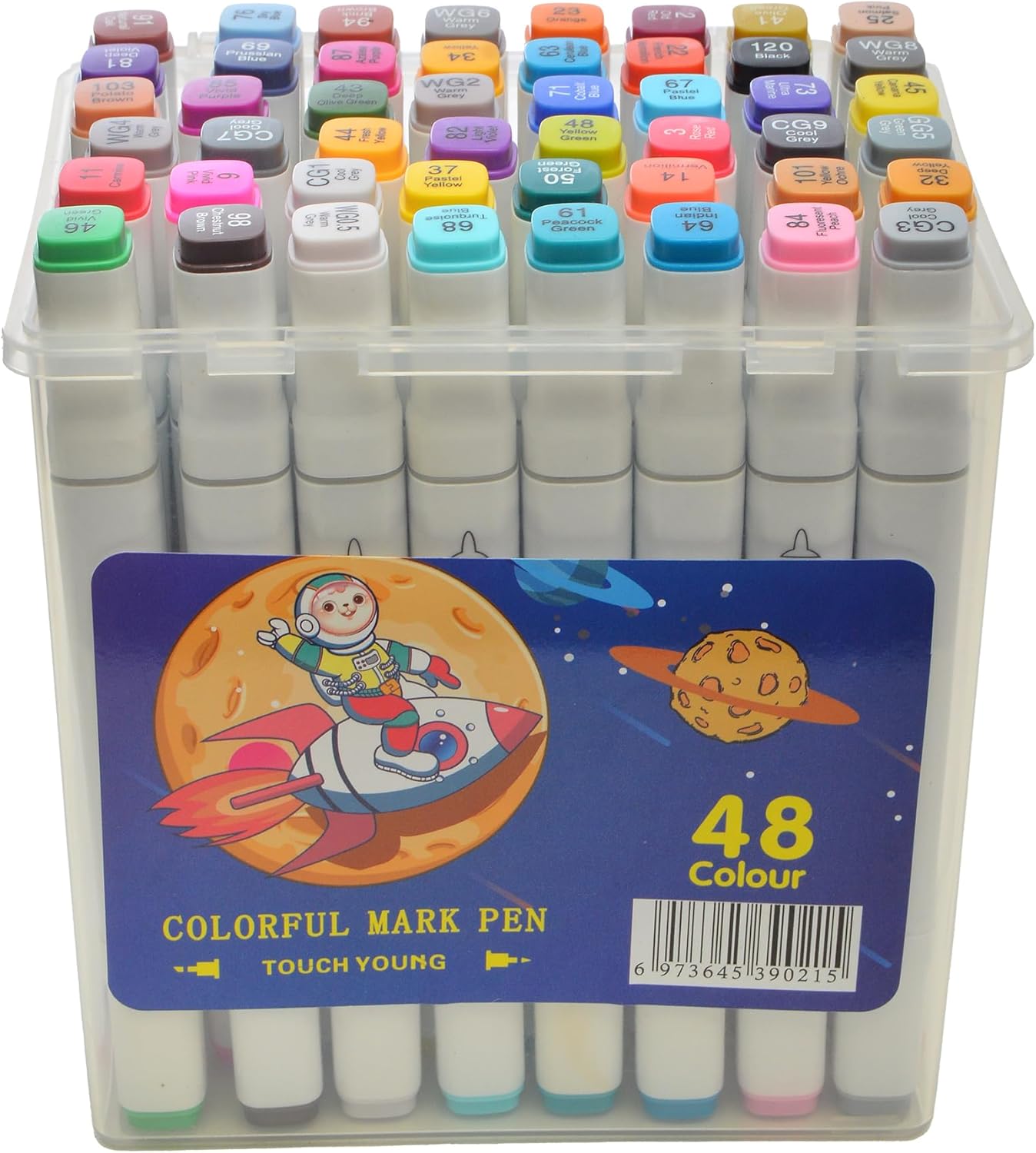Touch Young Madden Marker Pen Set, 2 Colors, Vacuum Box, 48 Colors