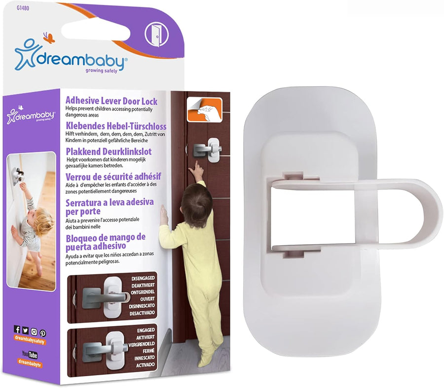 Dream Baby F1480 Adhesive Lever Door Lock 1 PACK
