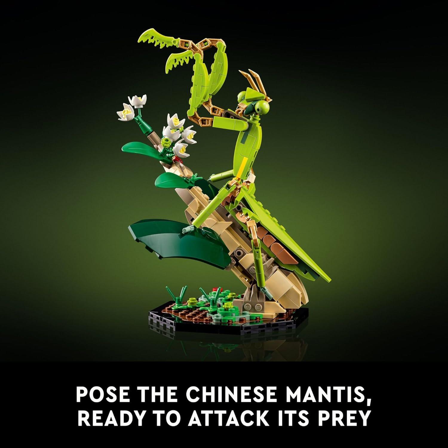 مجموعة الحشرات من ليجو 21342 آيدياز، هدية ممتعة لمحبي الطبيعة، مع نماذج عرض فراشة مورفو الزرقاء بالحجم الطبيعي، وخنفساء هرقل والسرعوف الصينية، ومجموعة بناء الحشرات وديكور الطبيعة