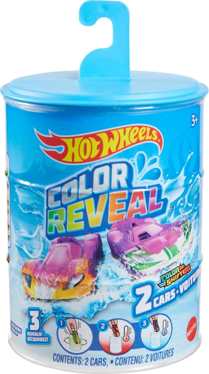 Hot Wheels Color Reveal 2 Pack of Vehicles with Surprise Reveal & Color-Change Feature