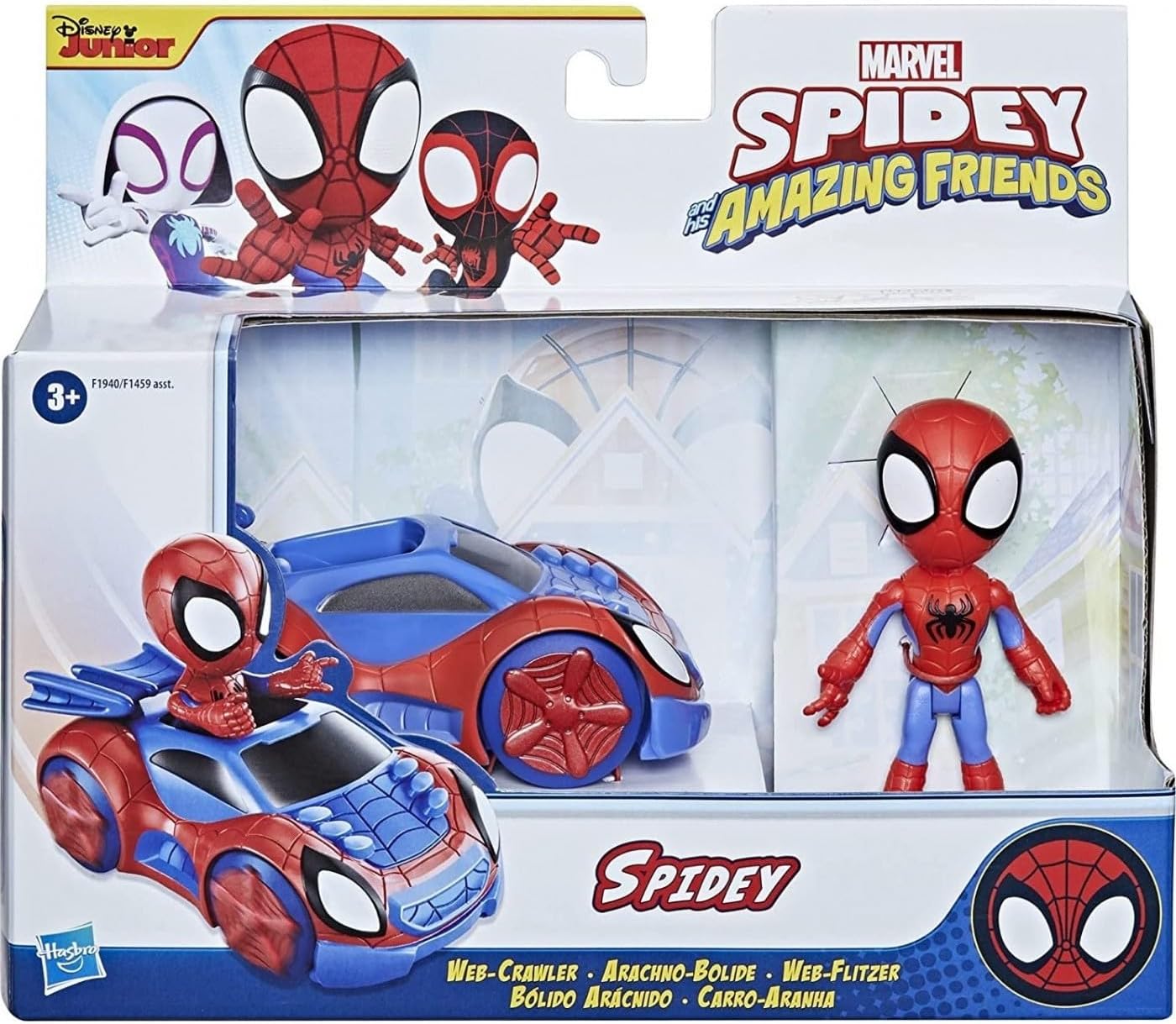 Marvel Spidey and His Amazing Friends Spidey Action Figure and Web-Crawler Vehicle, for Kids Ages 3 and Up