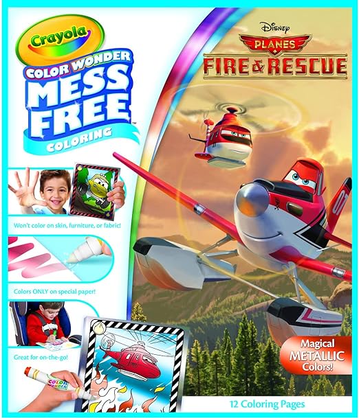 Crayola Planes Fire and Rescue Color Wonder Refill, 12 Mess Free Coloring Pages, Gift for Kids