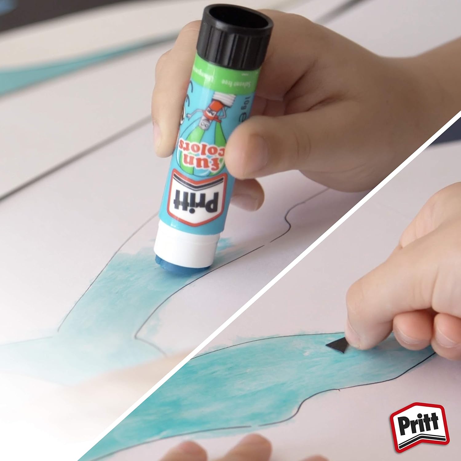 Pritt Rainbow Coloured Glue Sticks, Safe & Child-Friendly Craft Glue for Arts & Crafts Activities