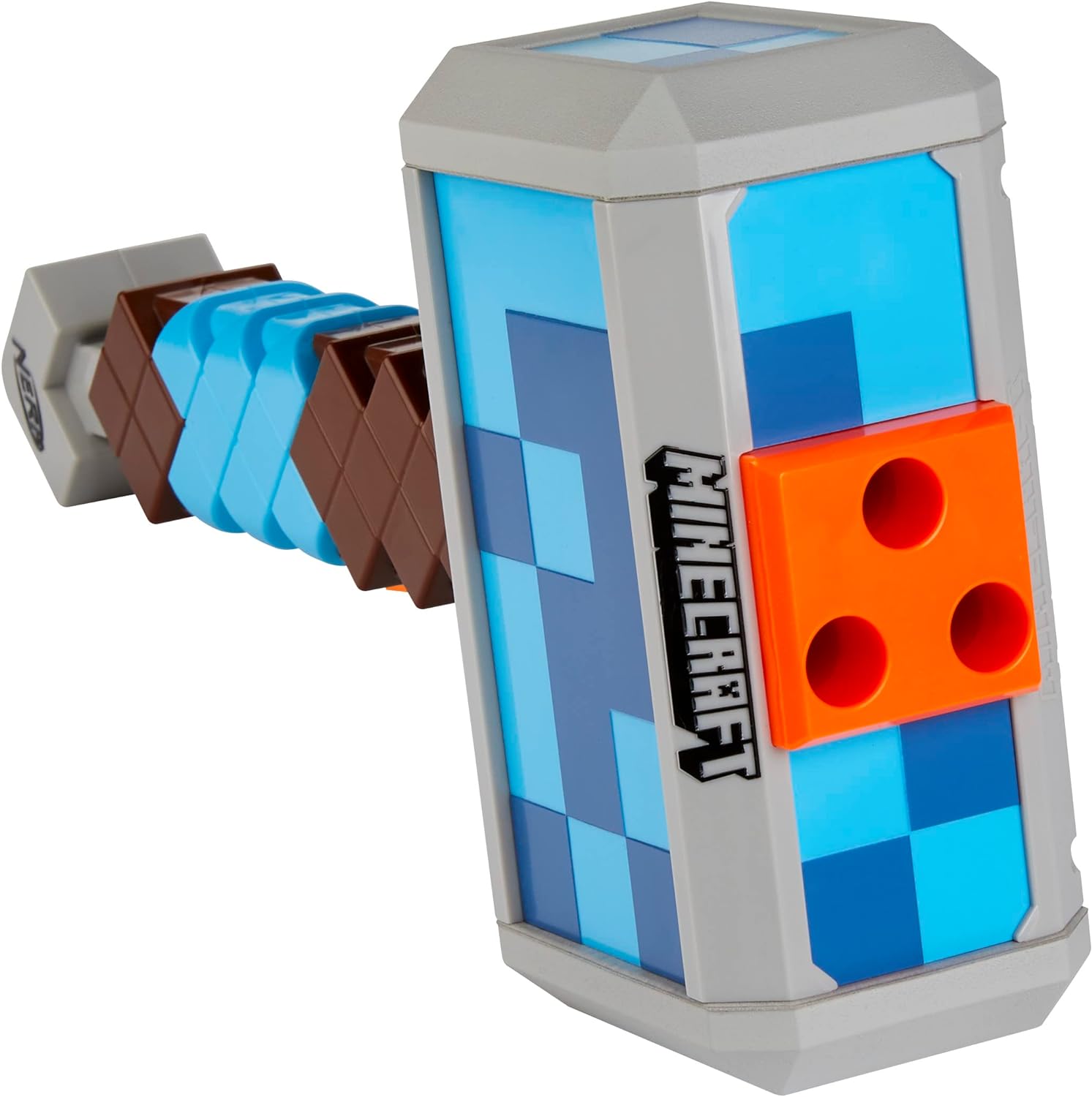 Nerf Minecraft Stormlander Dart Blasting Hammer, Fires 3 Darts, Includes 3 Official Nerf Elite Darts, Pull Back Priming Handle