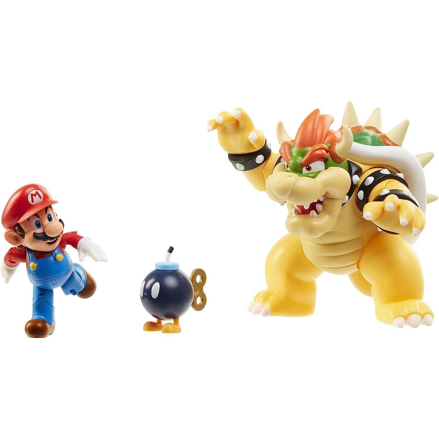 World of Nintendo Super Mario, Bowser, BOB - OMB , Figure Bowser Vs Mario Diorama Set - BumbleToys - 4+ Years, 5-7 Years, Boys, LEGO, OXE, Pre-Order, Super Mario