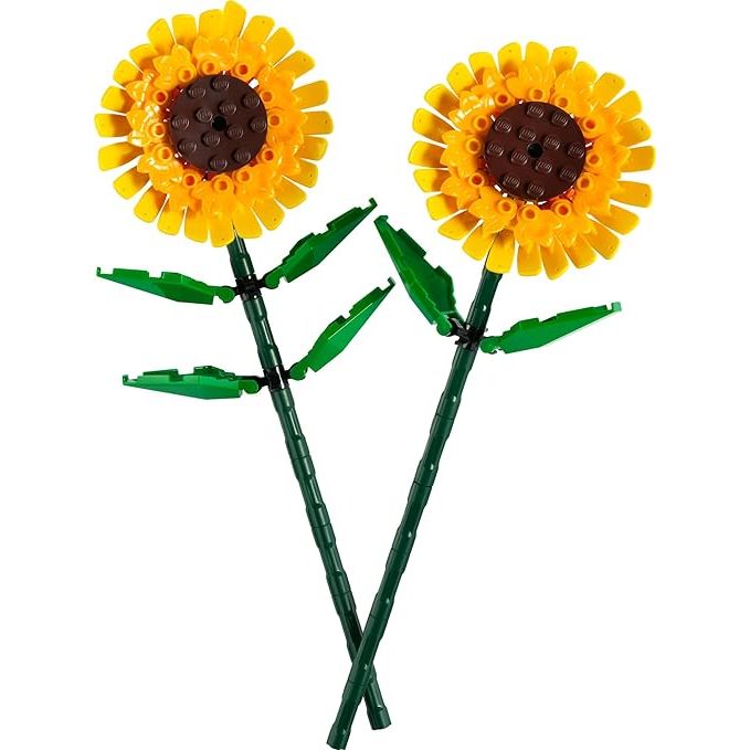 مجموعة بناء عباد الشمس 40524 من ليجو، زهور صناعية لديكور المنزل، مجموعة ألعاب بناء الزهور للأطفال، هدية عباد الشمس للفتيات والفتيان من سن 8 سنوات فما فوق