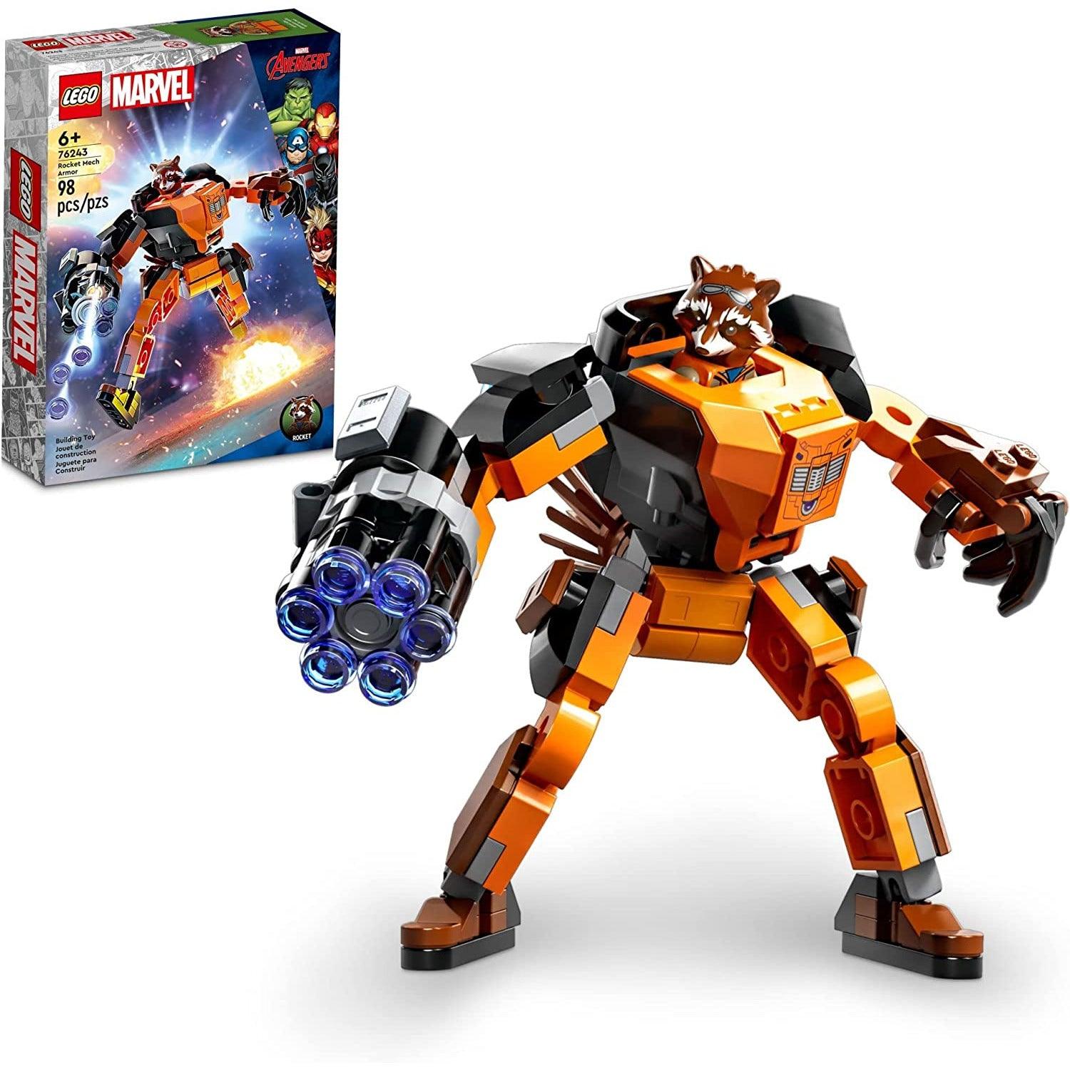 LEGO 76243 Marvel Rocket Mech Armor Set , Guardians of The Galaxy Racoon Buildable Action Figure Toy - BumbleToys - 8+ Years, 8-13 Years, Action Figures, Avengers, Boys, Figures, LEGO, Marvel, OXE