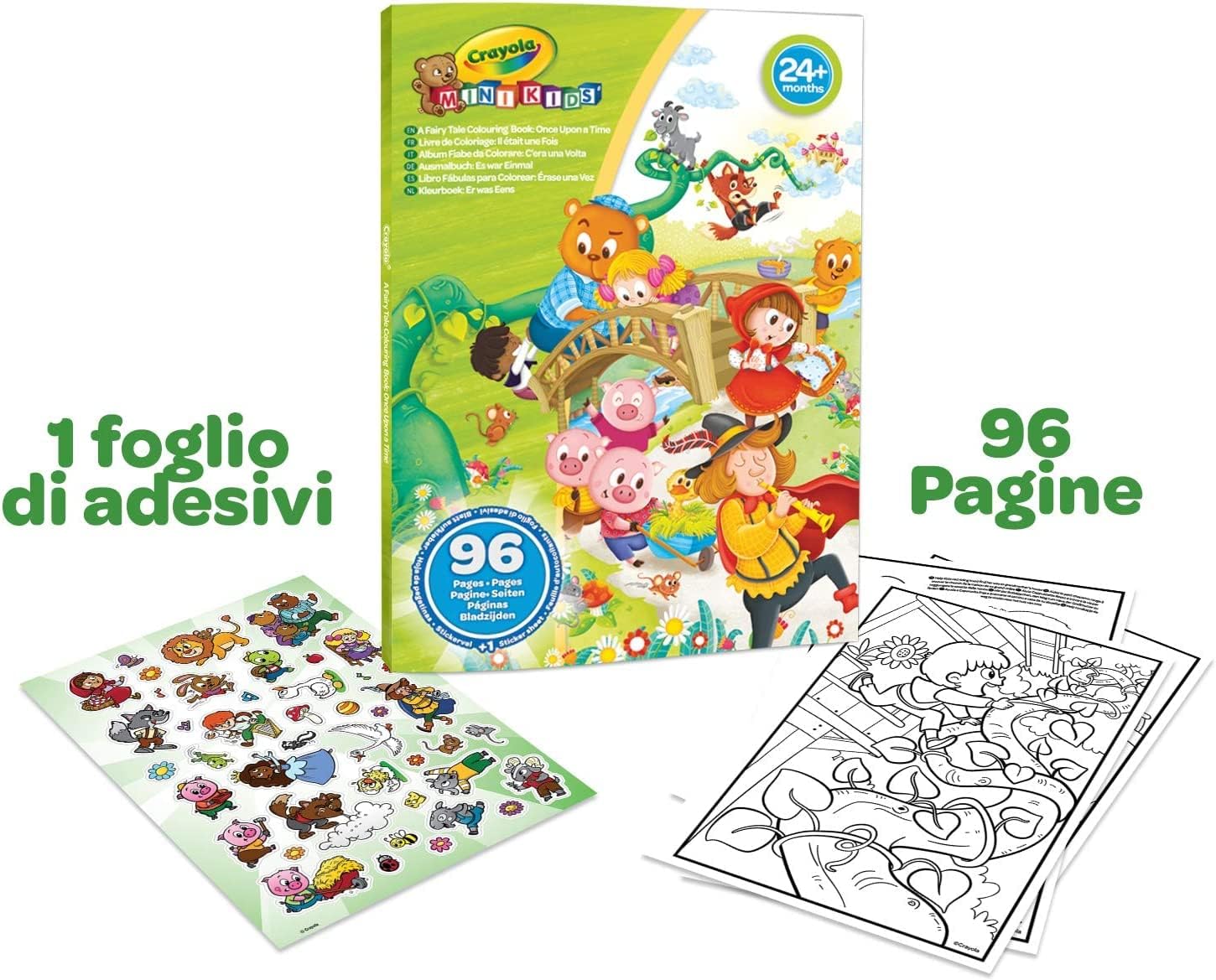 Crayola Mini Kids - Story Album for Coloring, 96 Pages and 1 Stickers, Creative and Educational Activity for Children